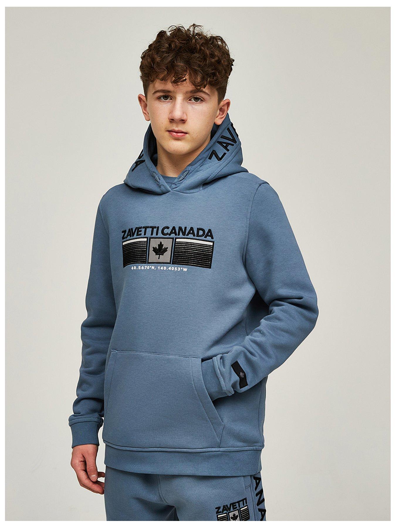 Image of Zavetti Canada Junior Boys Ovello Overhead Hoodie - Blue/Grey