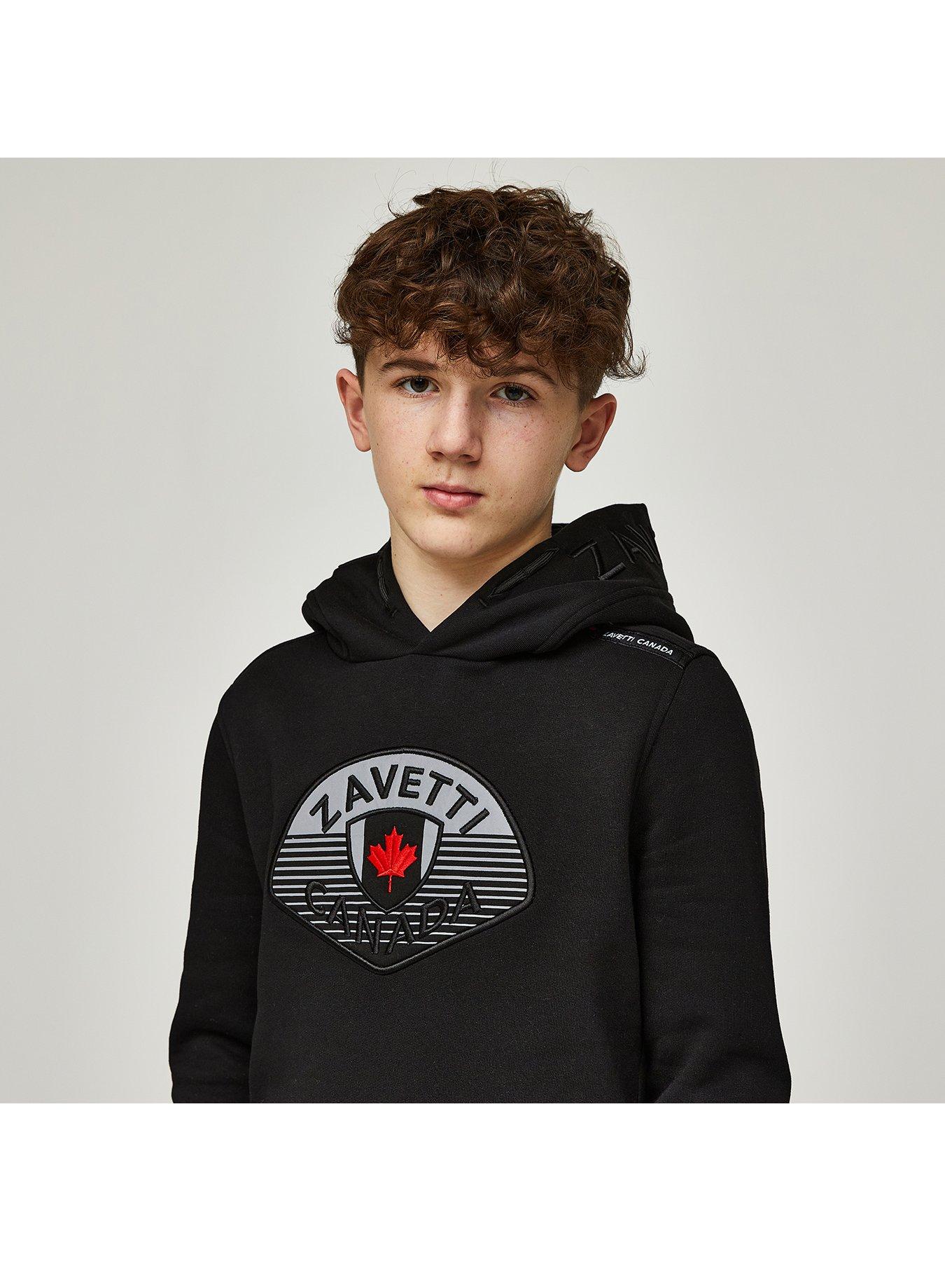 Image 5 of 7 of Zavetti Canada Junior Boys Botticini Reflective Overhead Hoodie - Black