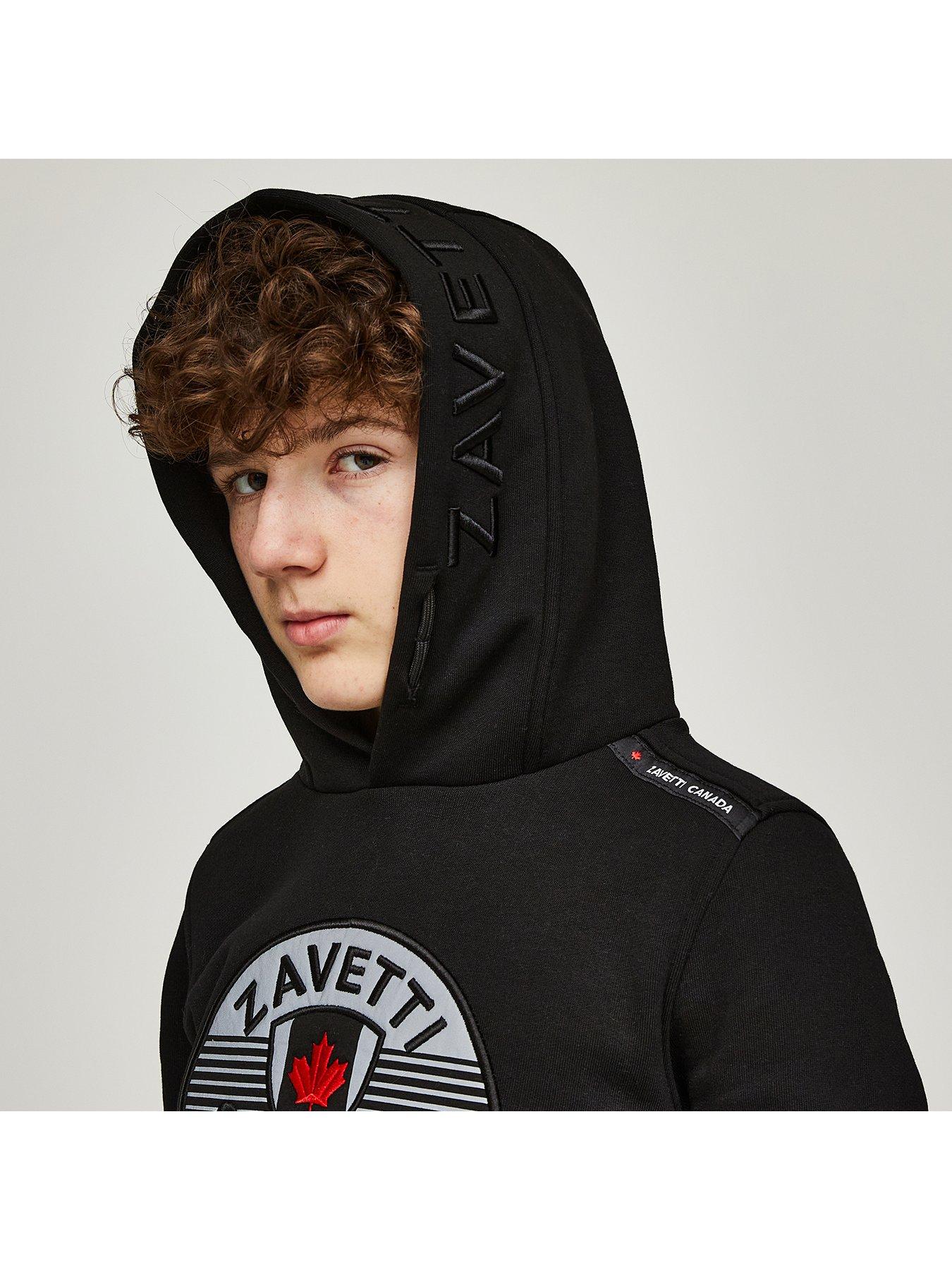 Image 6 of 7 of Zavetti Canada Junior Boys Botticini Reflective Overhead Hoodie - Black