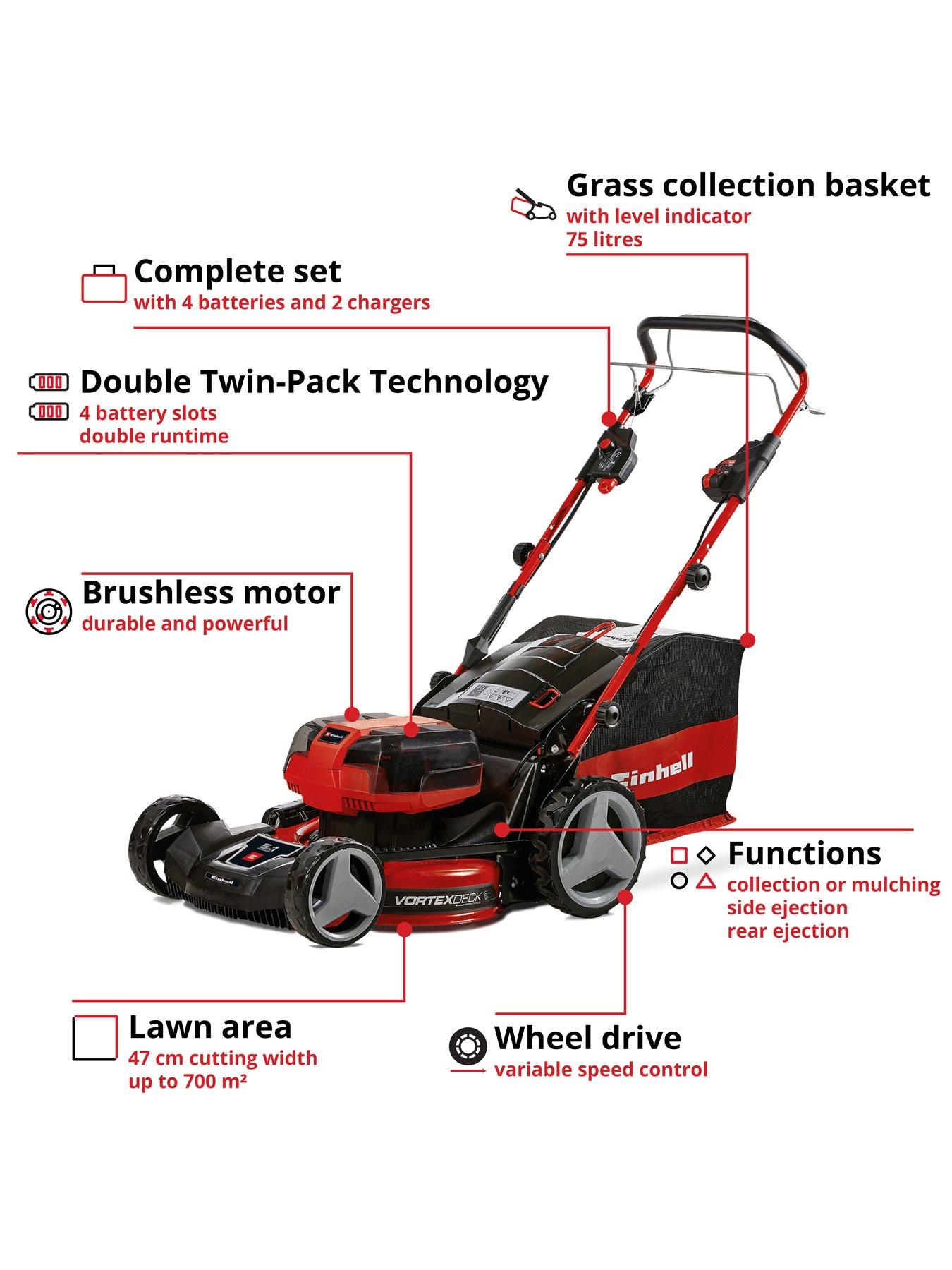 Image 3 of 8 of Einhell Einhell Garden Professional Cordless Mower 36V, 47cm width, 4 x 4.0Ah batteries included