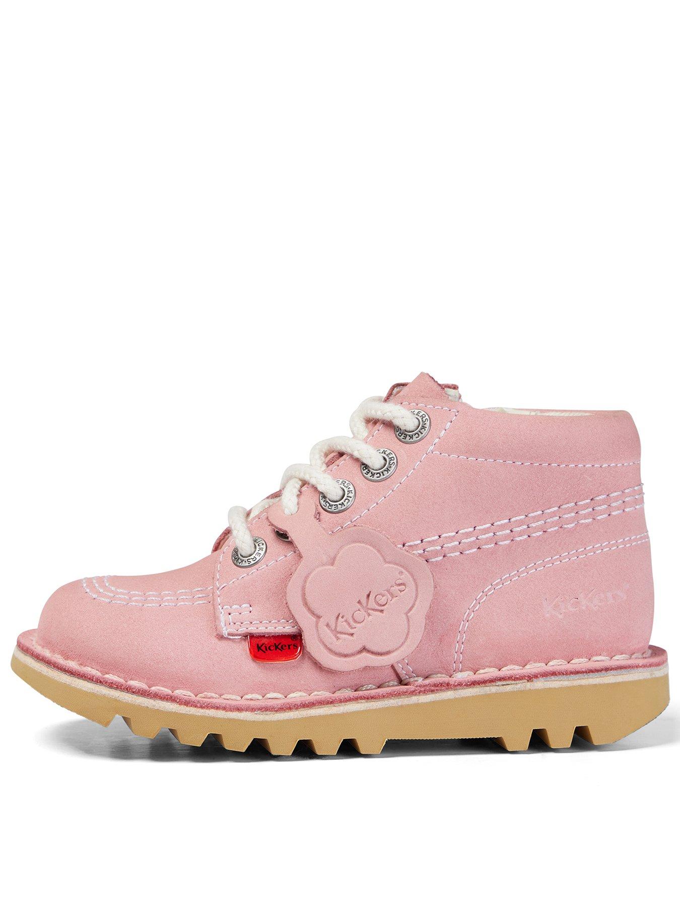 Kickers Toddler Kick Hi Nubuck Shoes with Zip - Pink