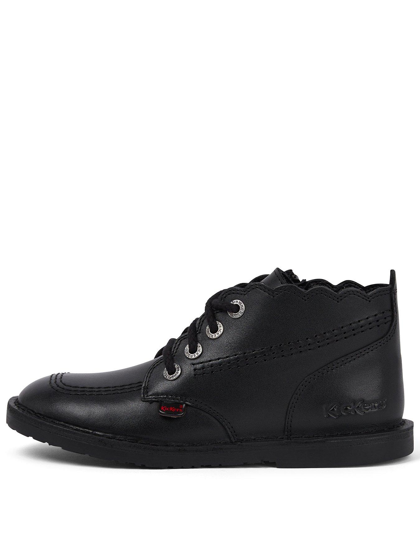 Kickers Junior Adlar Hi Scallop Lthr Jf Blk - Black
