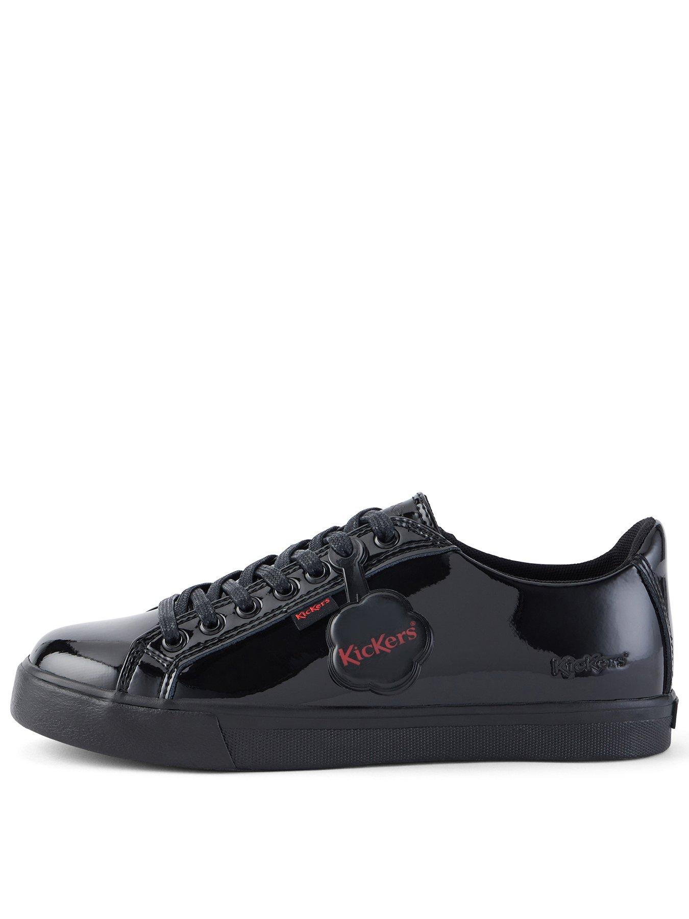 Kickers Youth Tovni Patent Leather Lace-up Shoe - Black