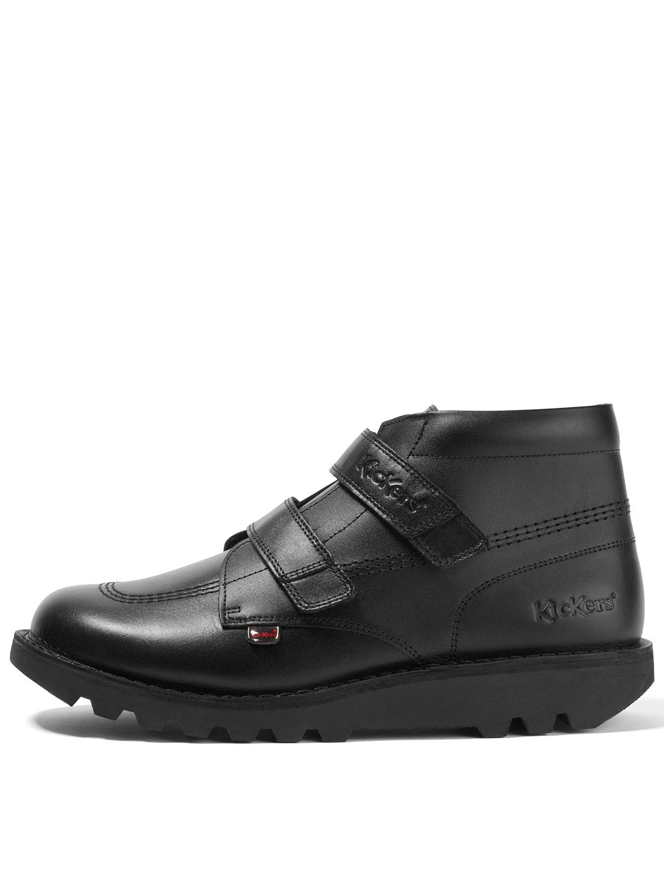 Kickers Youth Kick Hi Vel Leather Boots  - Black