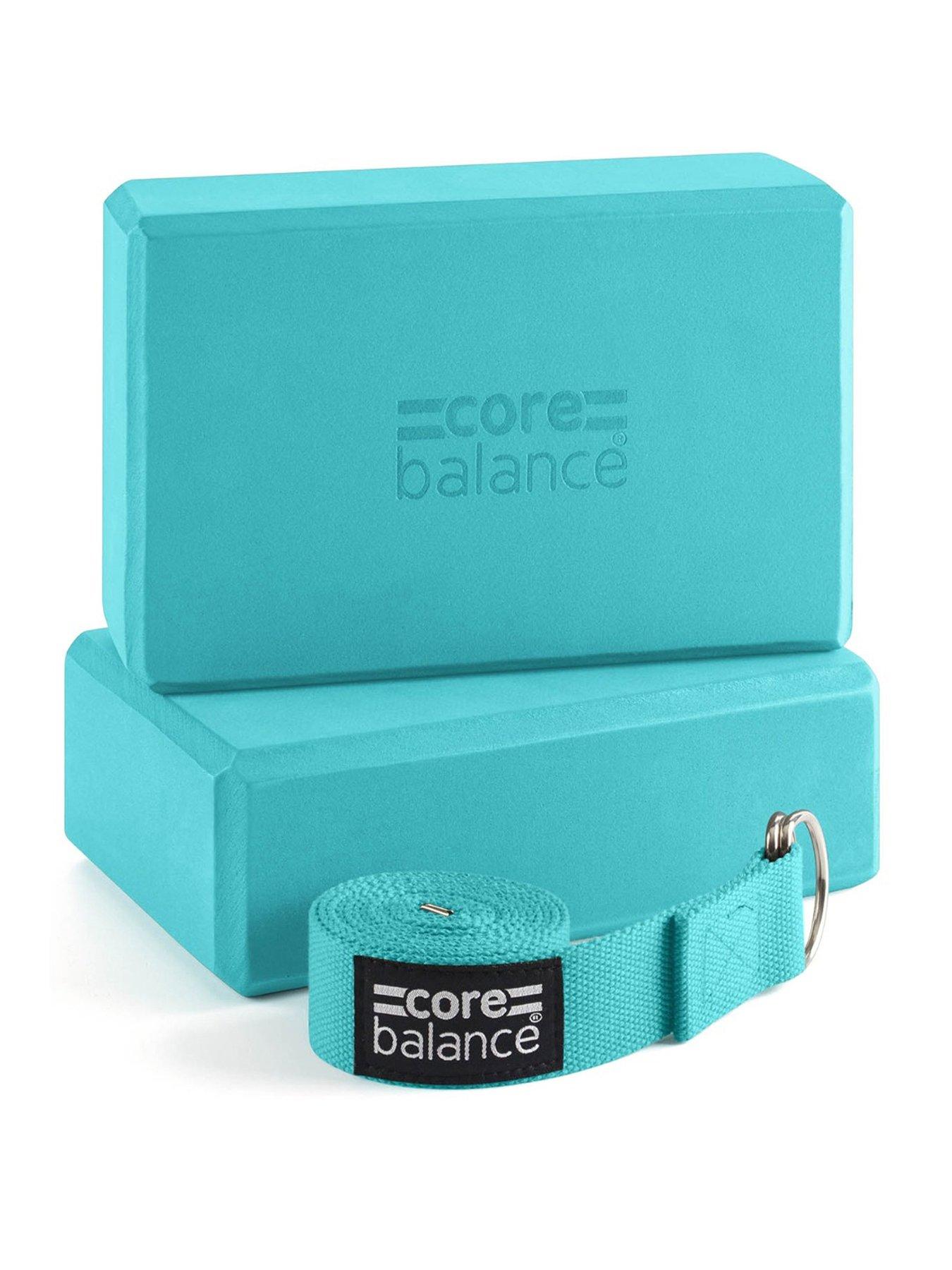 Image 1 of 6 of Core Balance Teal Foam Yoga Block Set (2 x Blocks & Strap)