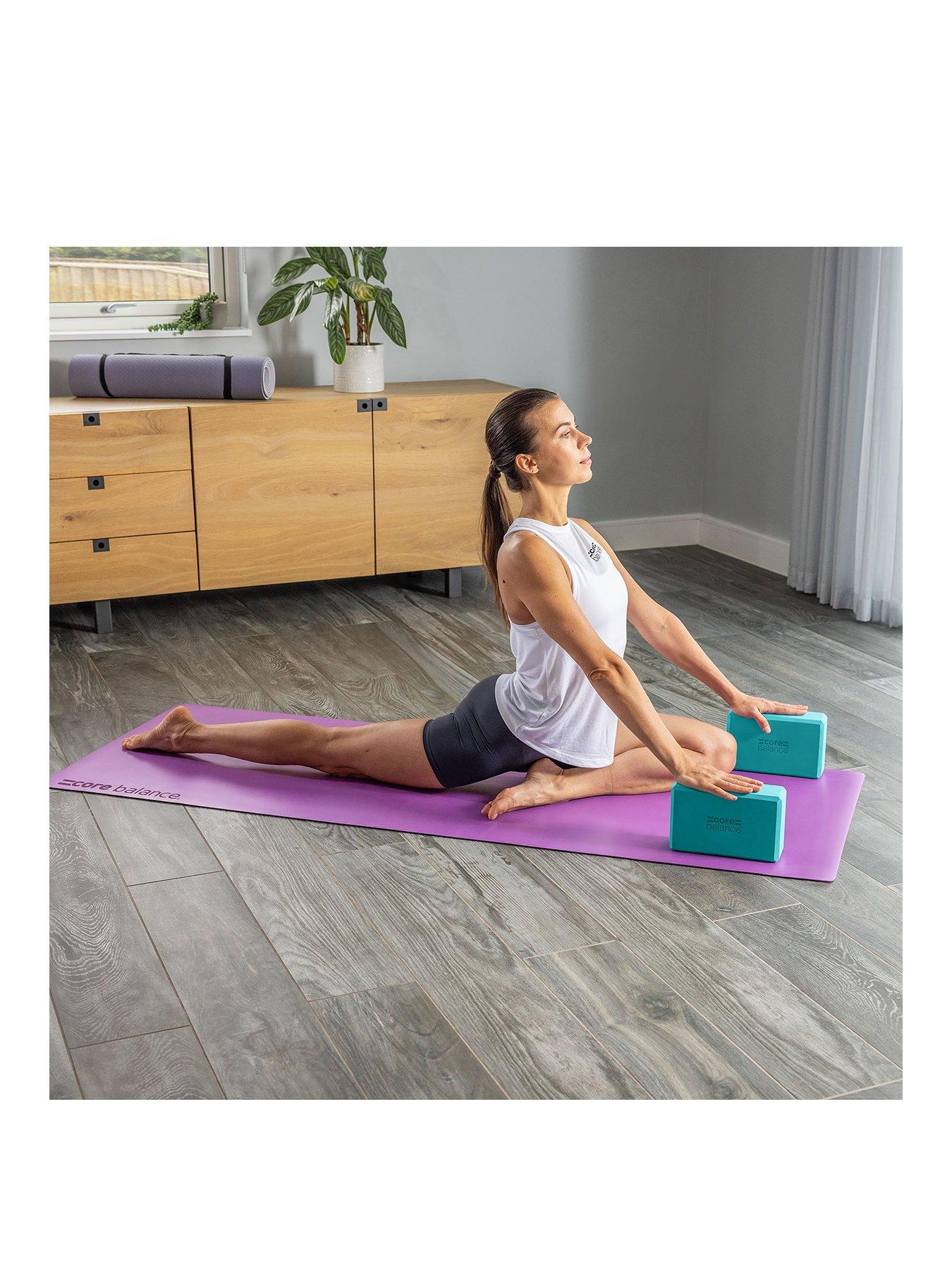 Image 2 of 6 of Core Balance Teal Foam Yoga Block Set (2 x Blocks & Strap)