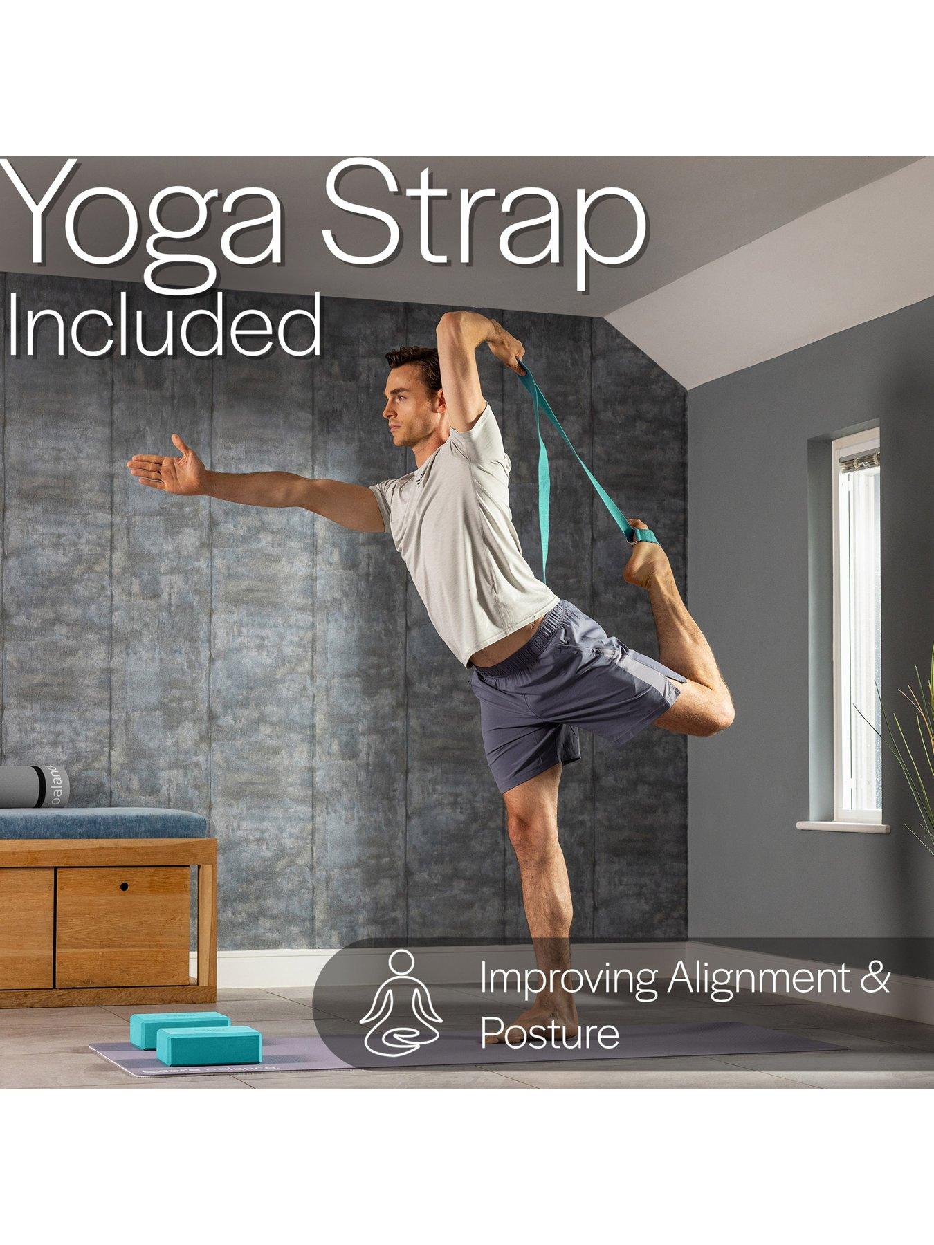 Image 5 of 6 of Core Balance Teal Foam Yoga Block Set (2 x Blocks & Strap)