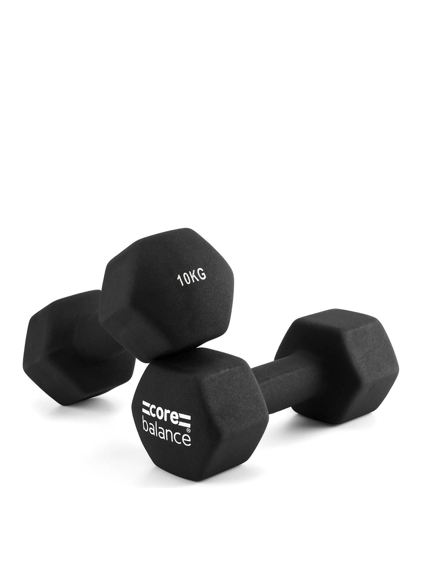 core-balance-hex-neoprene-dumbbells-2-x-10kg
