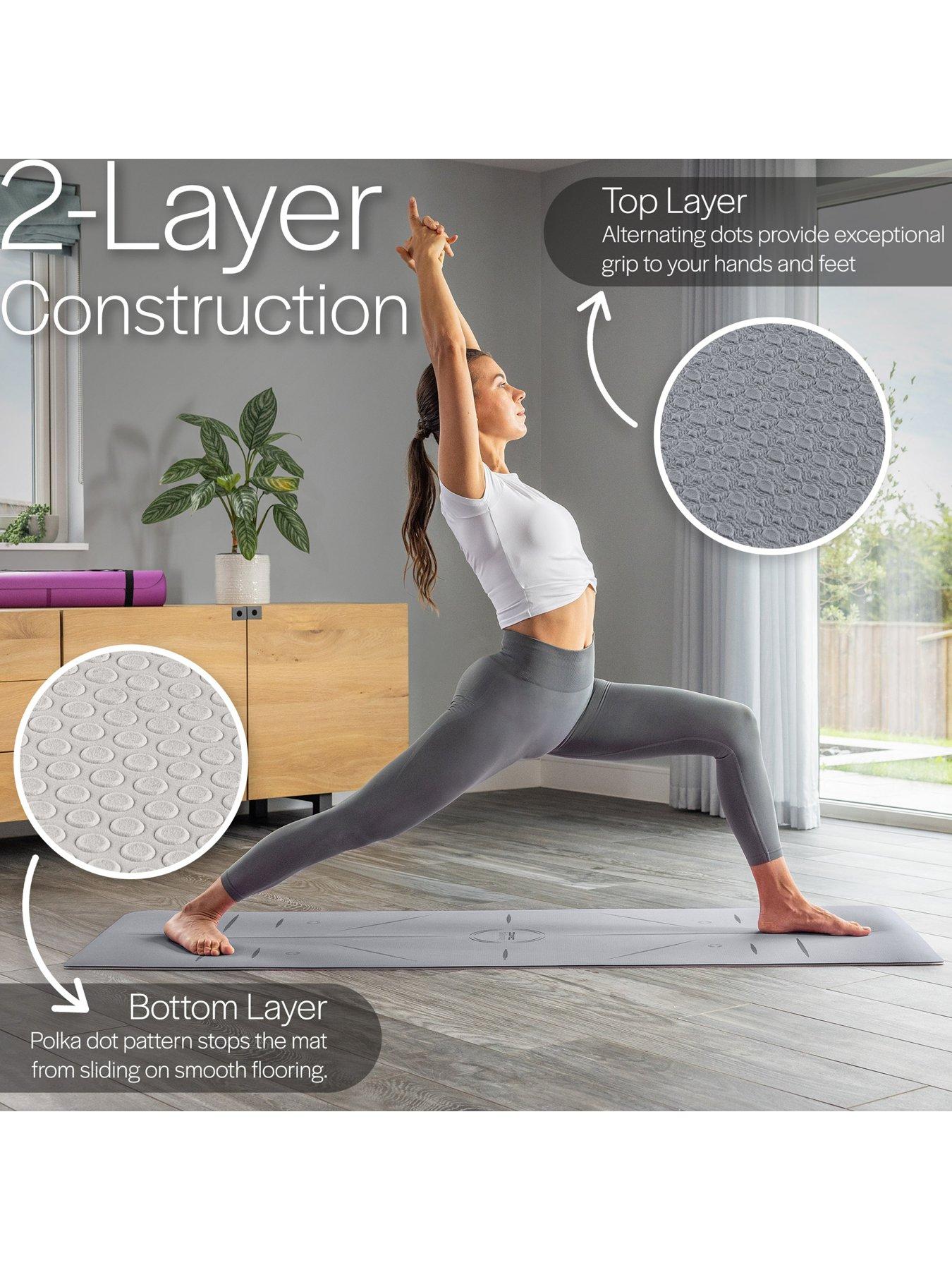 Core Balance TPE Alignment Yoga Mat (Grey) | Very Ireland