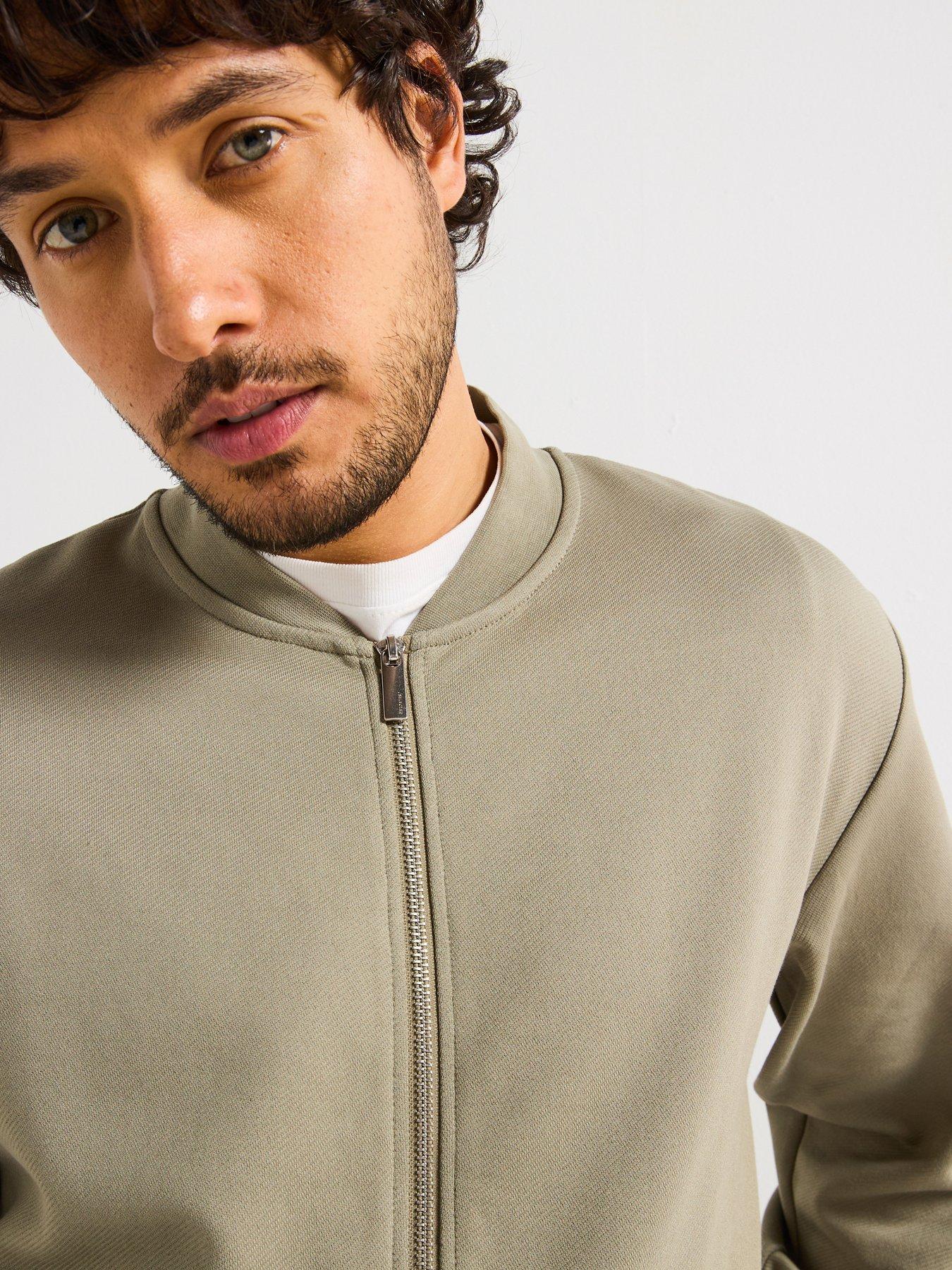 Image 4 of 4 of Selected Homme Mack Sweat Bomber - Light Khaki