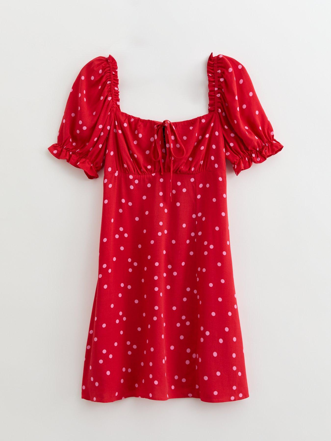 new-look-polka-dot-square-neck-mini-dress-reddetail