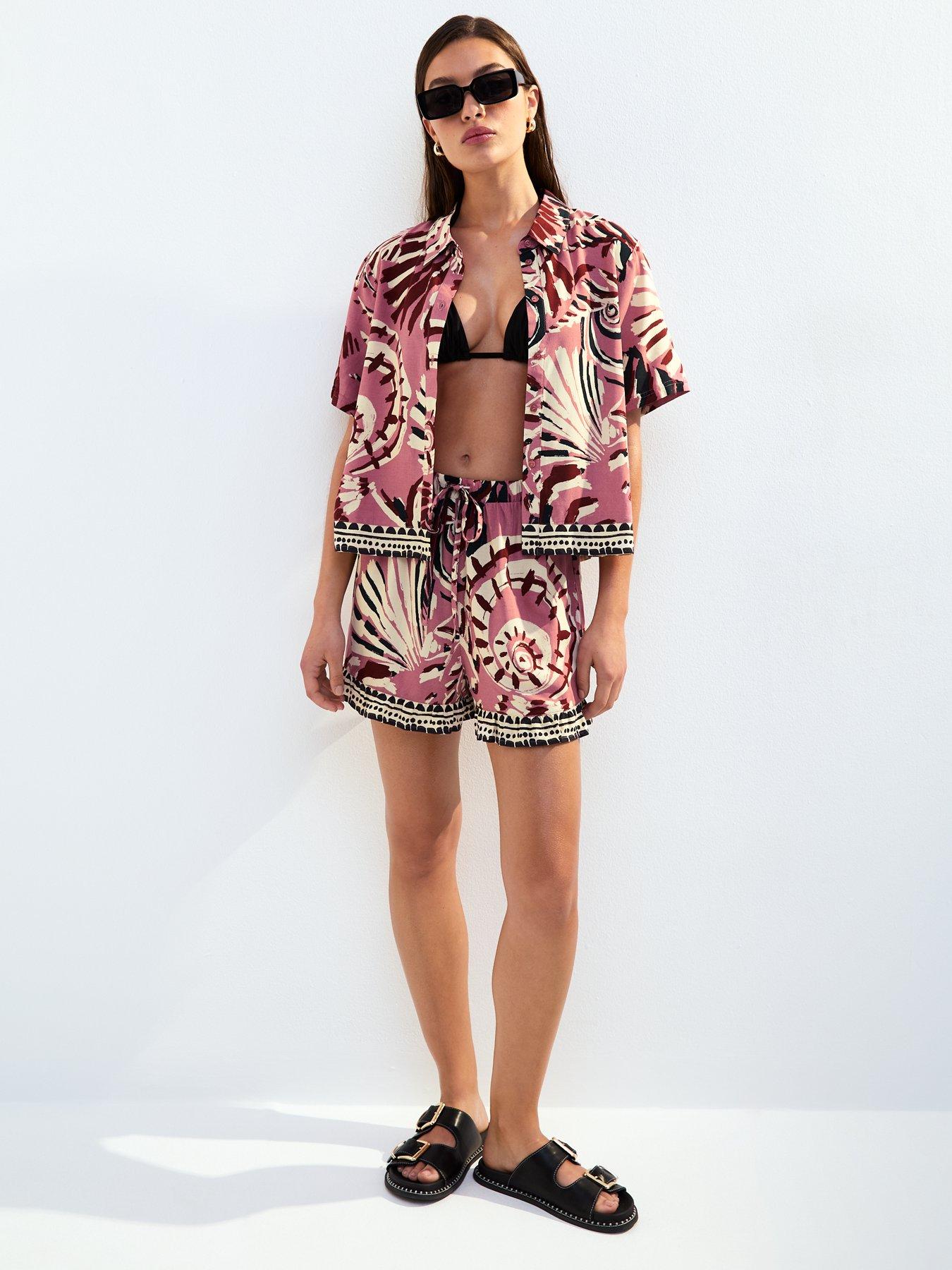 Image 3 of 5 of New Look Shell Print Shirt - Pink