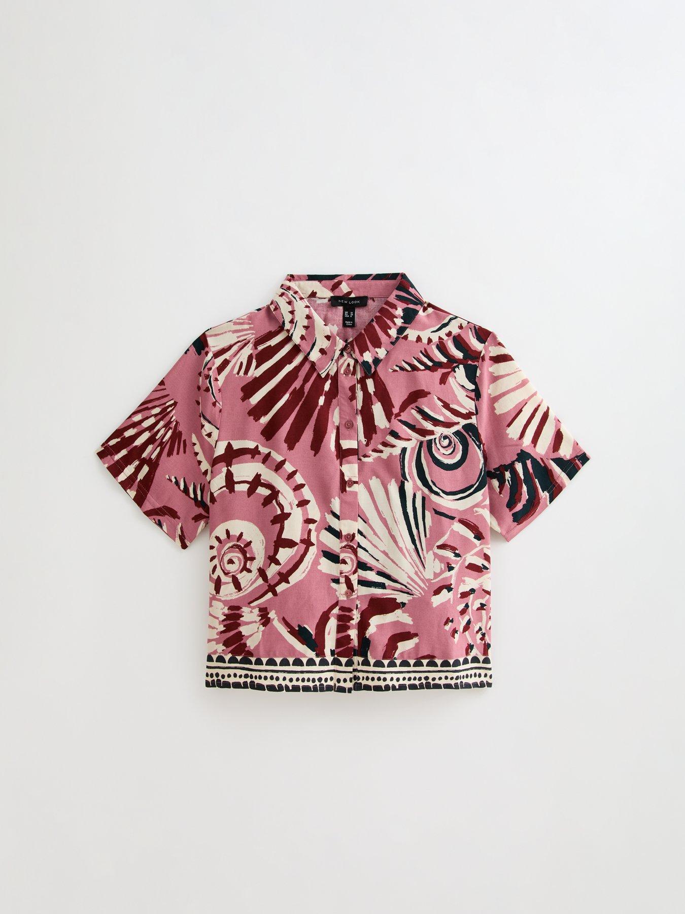 Image 5 of 5 of New Look Shell Print Shirt - Pink