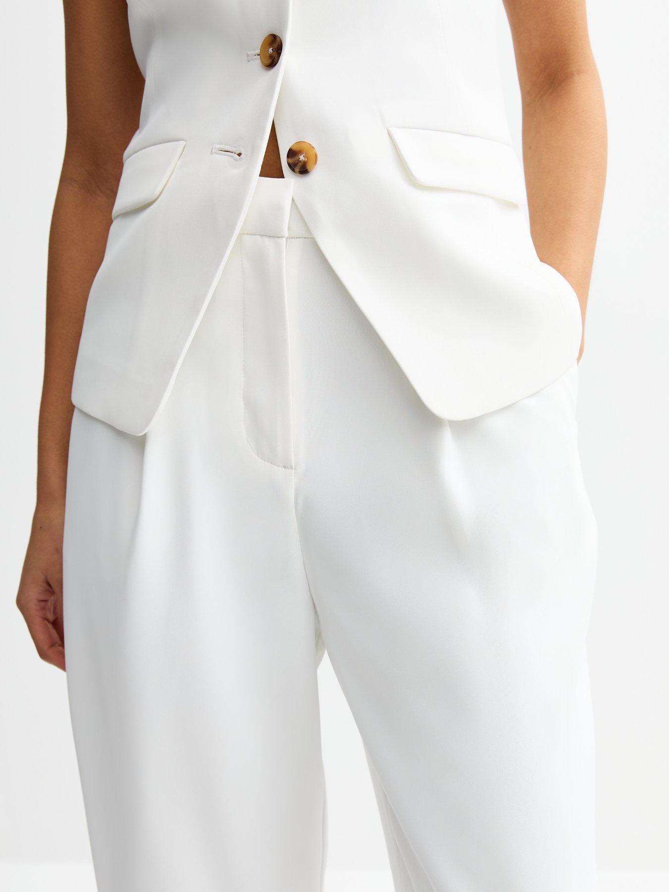 Image 5 of 5 of New Look White Straight Leg Tailored Trousers