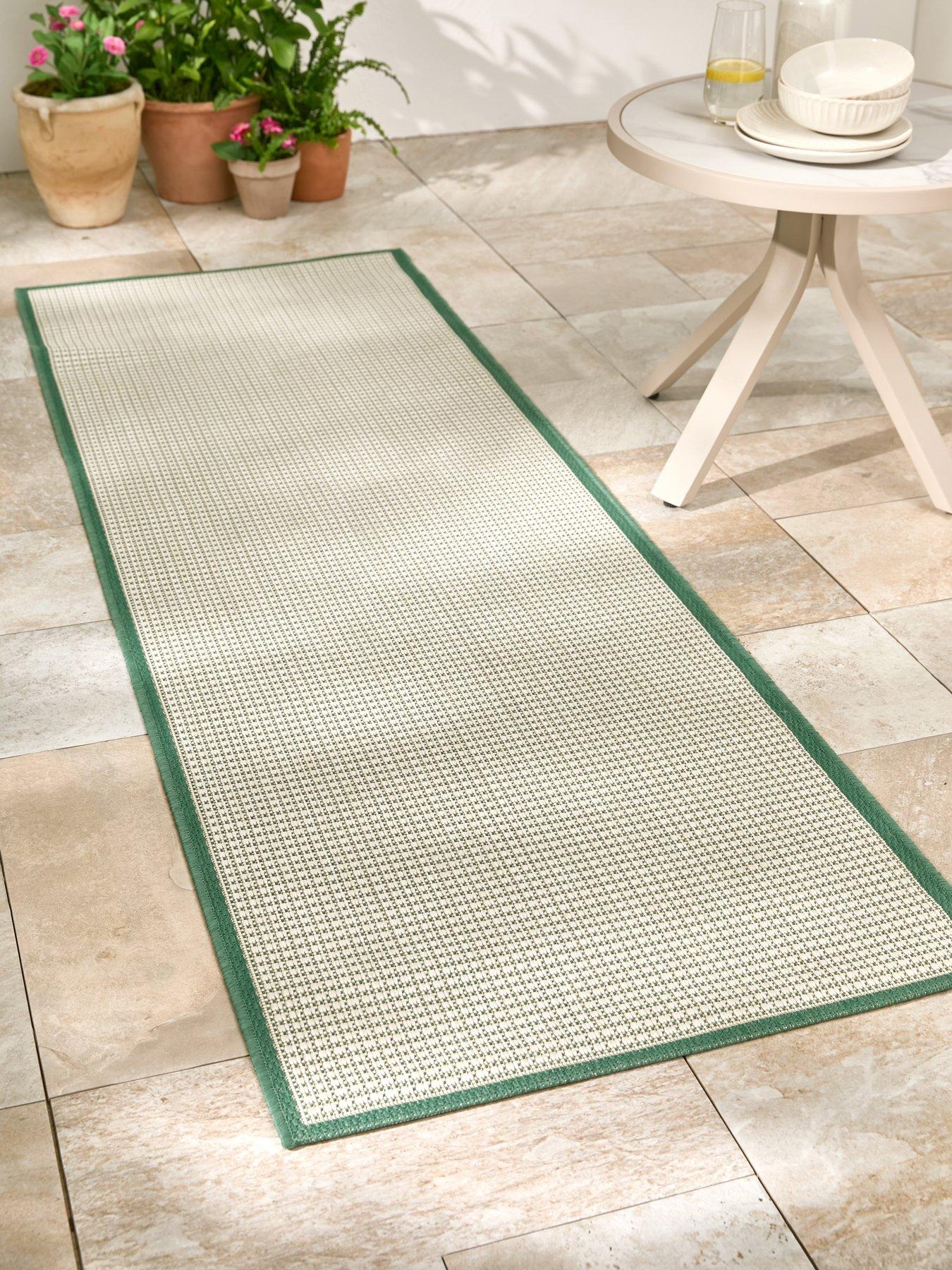 Image 1 of 5 of The Very Collection Element Border Indoor/Outdoor Runner - Green