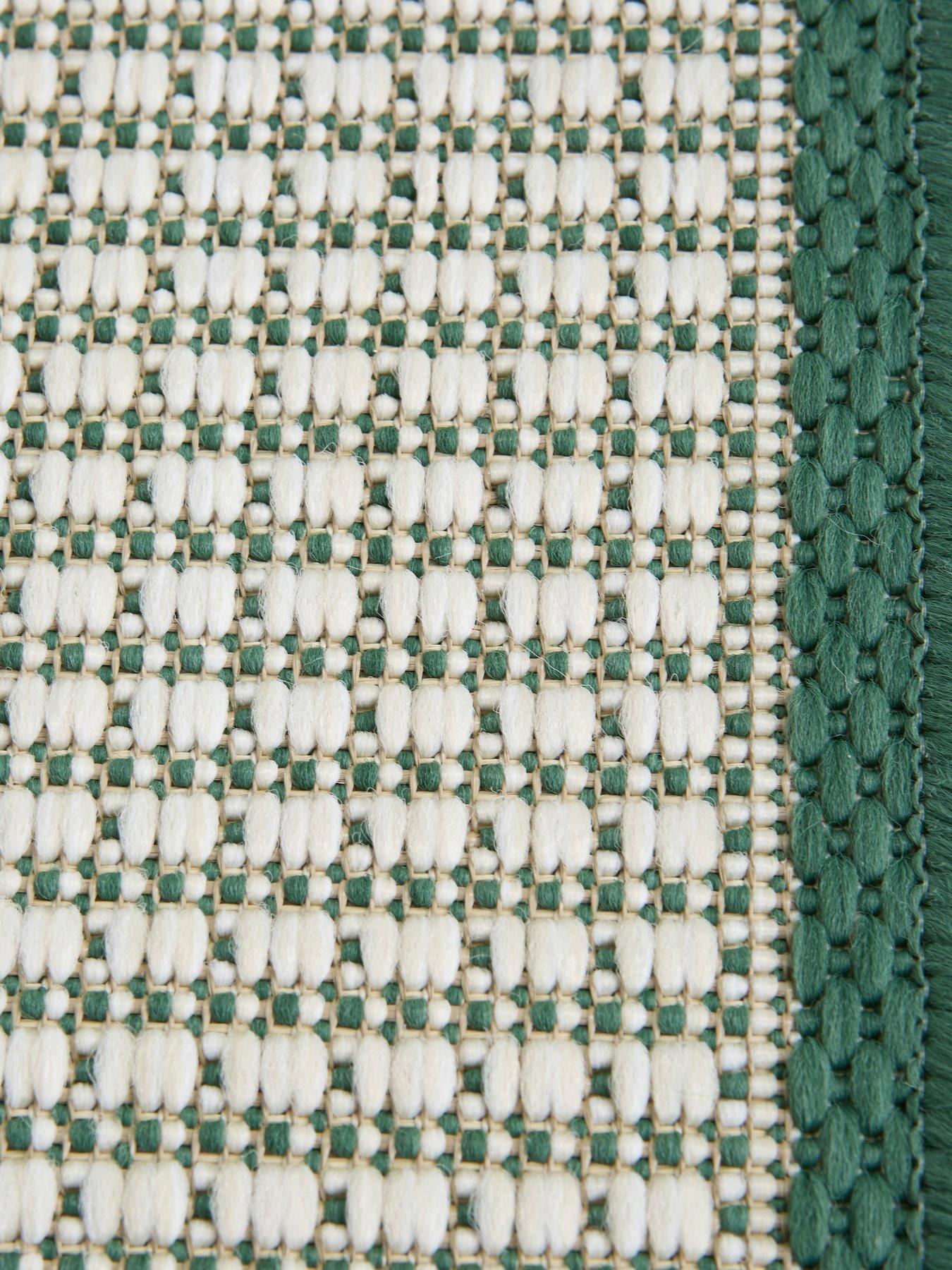 Image 3 of 5 of The Very Collection Element Border Indoor/Outdoor Runner - Green