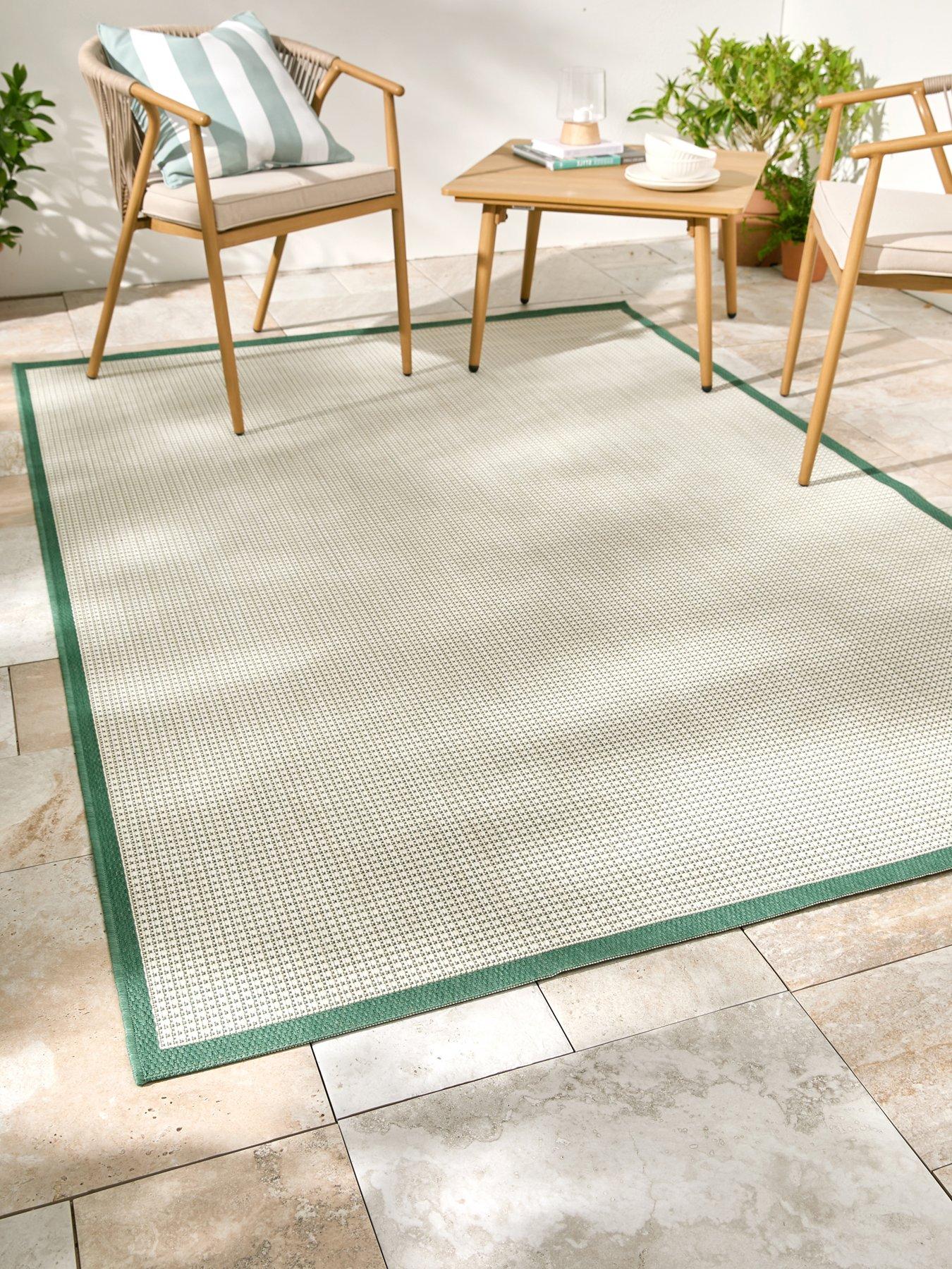 Image 1 of 5 of The Very Collection Element Border Indoor/Outdoor Rug - Green