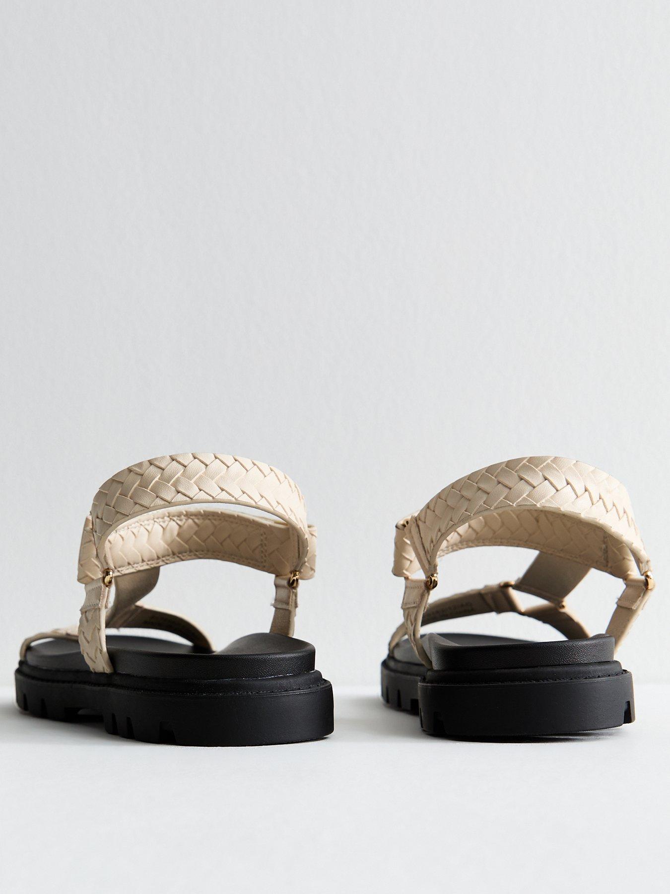Image 3 of 6 of New Look Woven Strap Sandals - Off White
