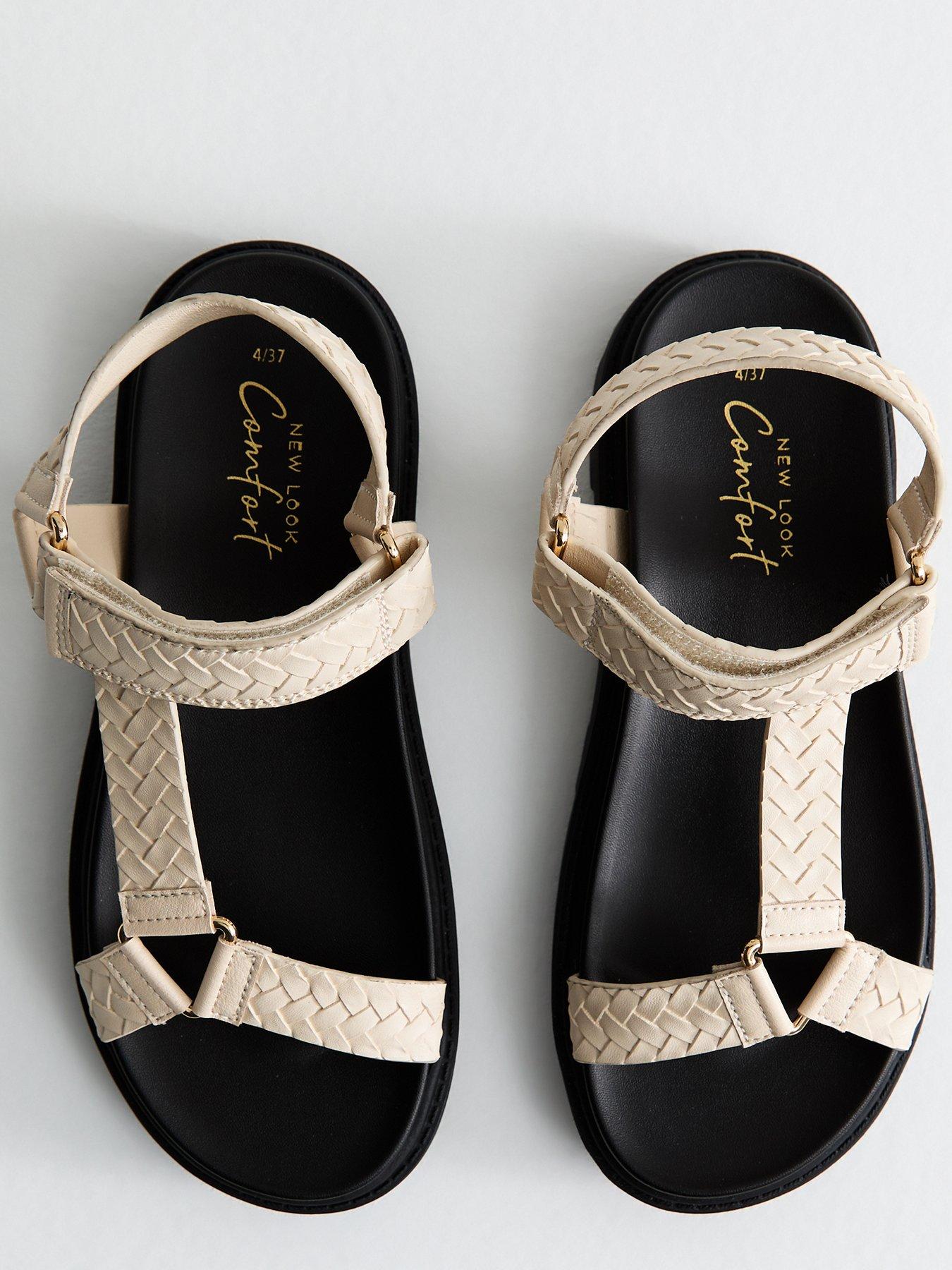 Image 4 of 6 of New Look Woven Strap Sandals - Off White