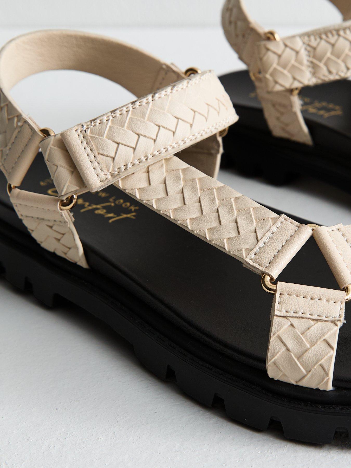 Image 5 of 6 of New Look Woven Strap Sandals - Off White