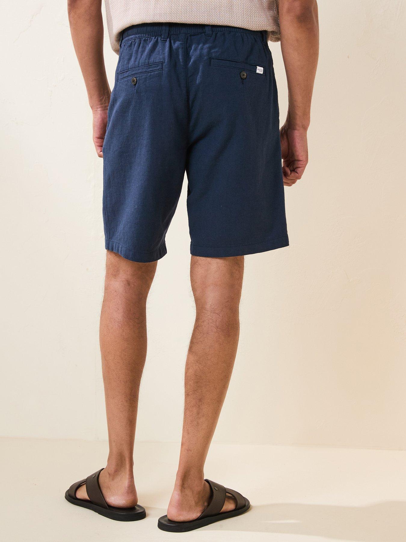 Image 2 of 6 of Selected Homme Regular Fit Brody Linen Shorts - Navy