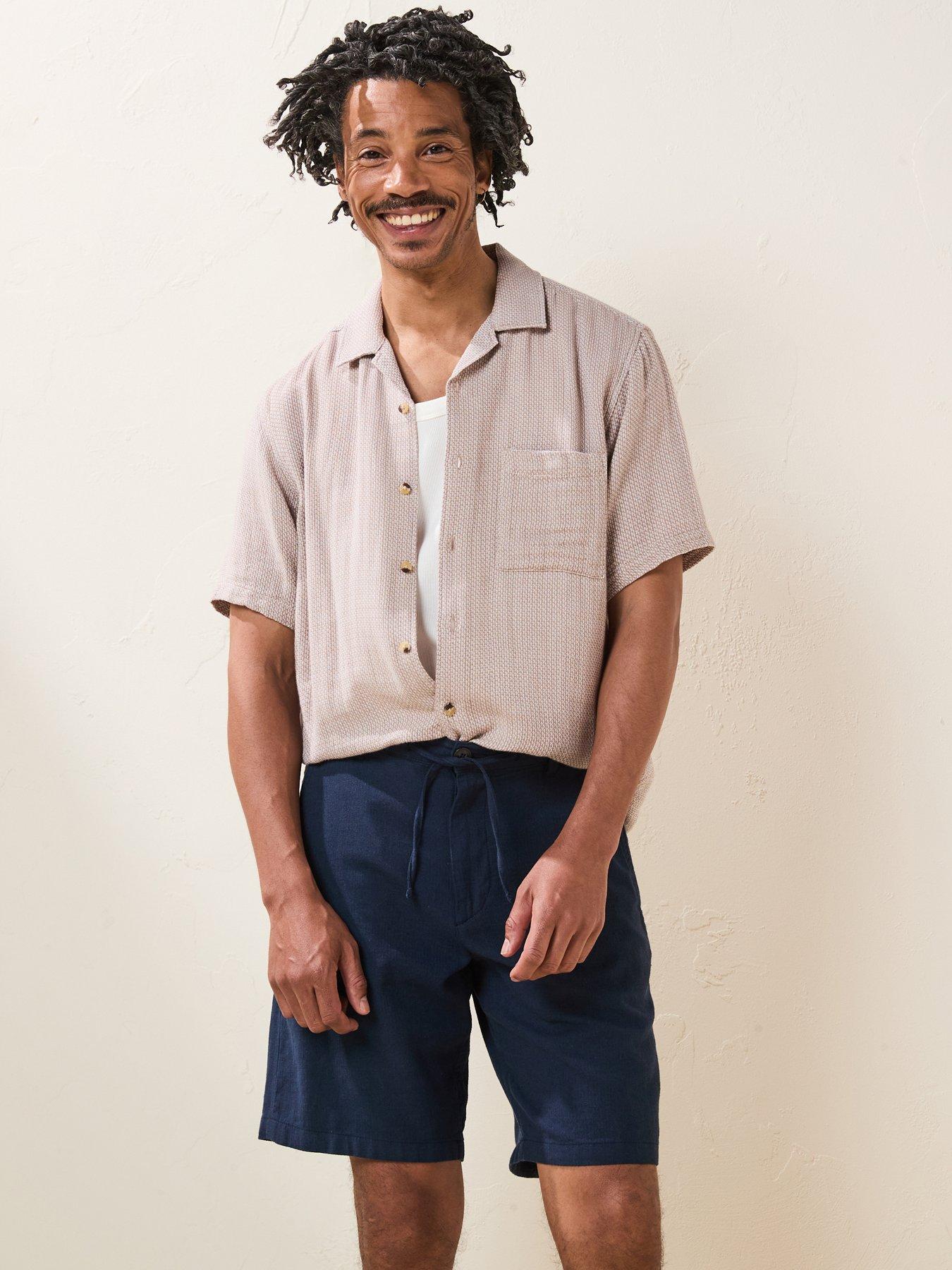 Image 5 of 6 of Selected Homme Regular Fit Brody Linen Shorts - Navy