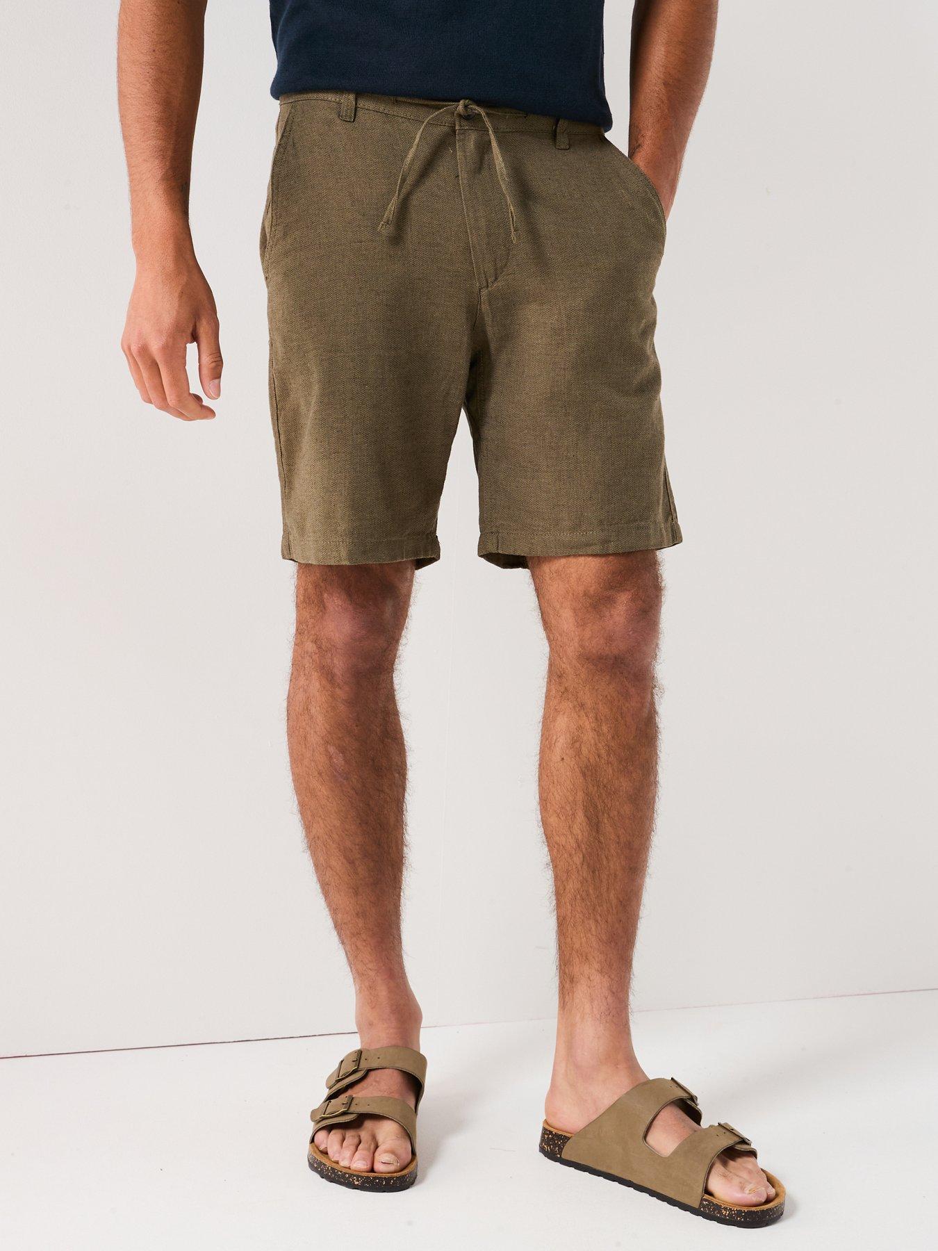 undefined Regular Fit Brody Linen Shorts - Khaki