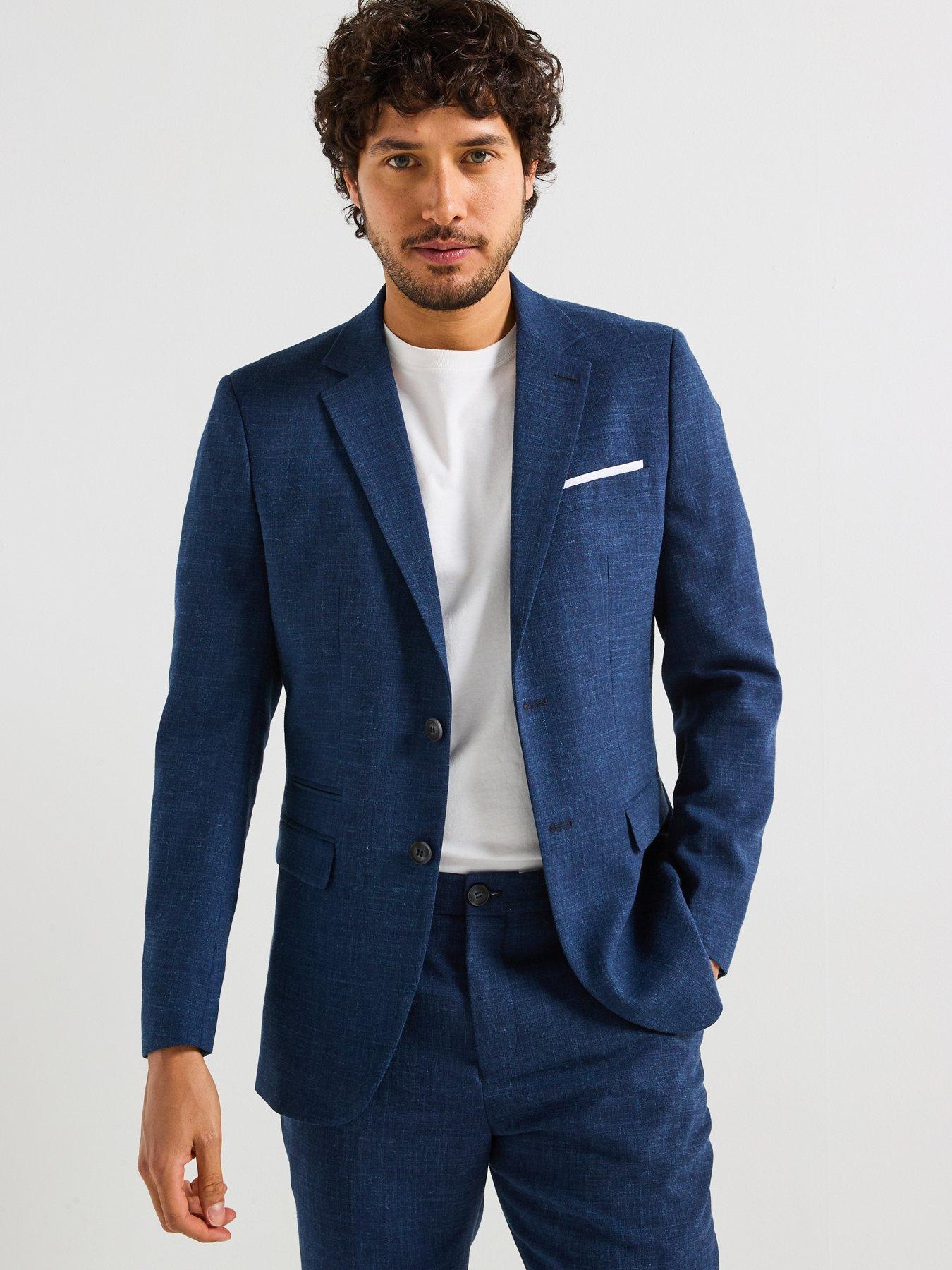 Image of Selected Homme Slim Fit Oasis Linen Blazer - Navy