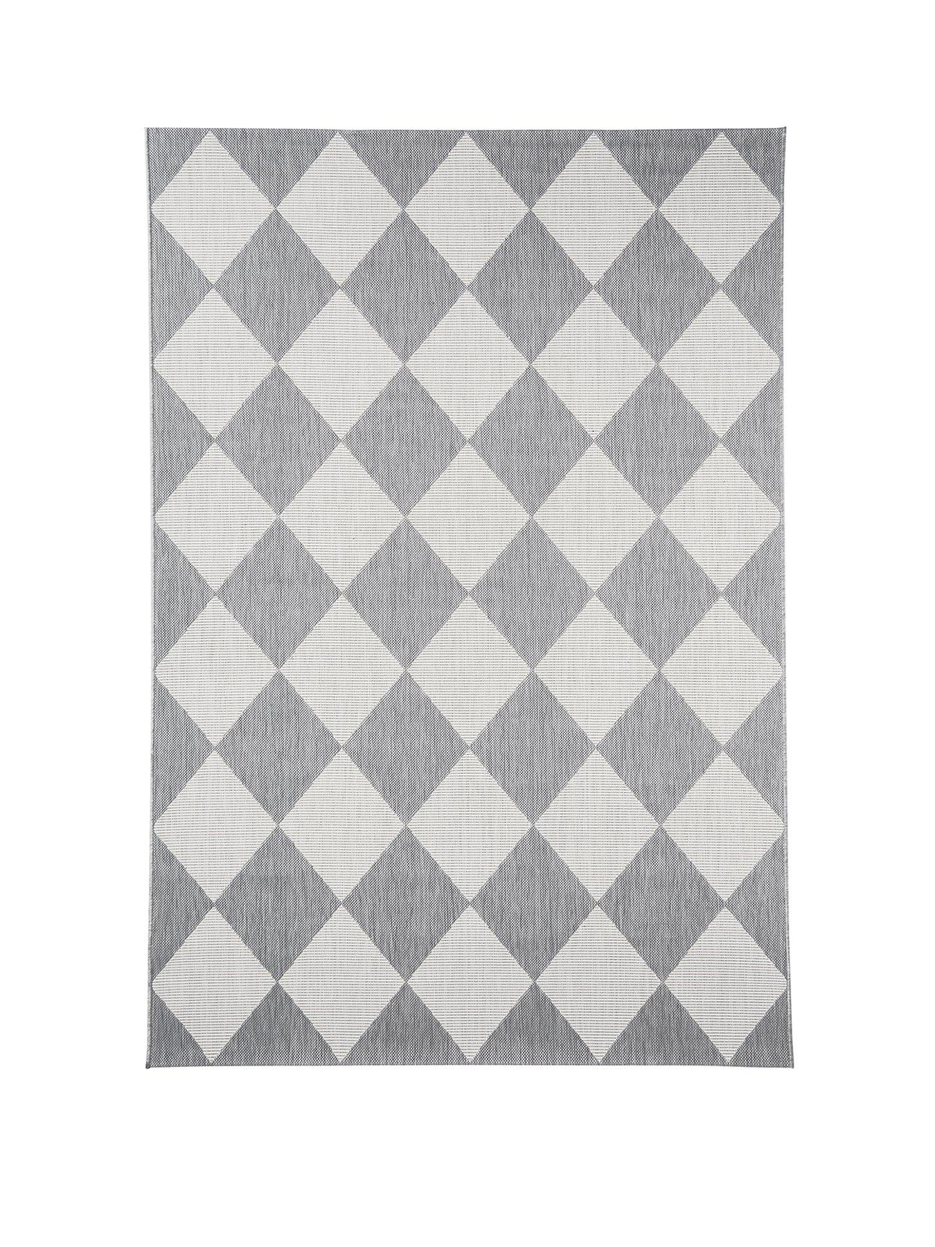 Image 2 of 5 of The Very Collection Element Diamonds Indoor/Outdoor Rug - Grey/White