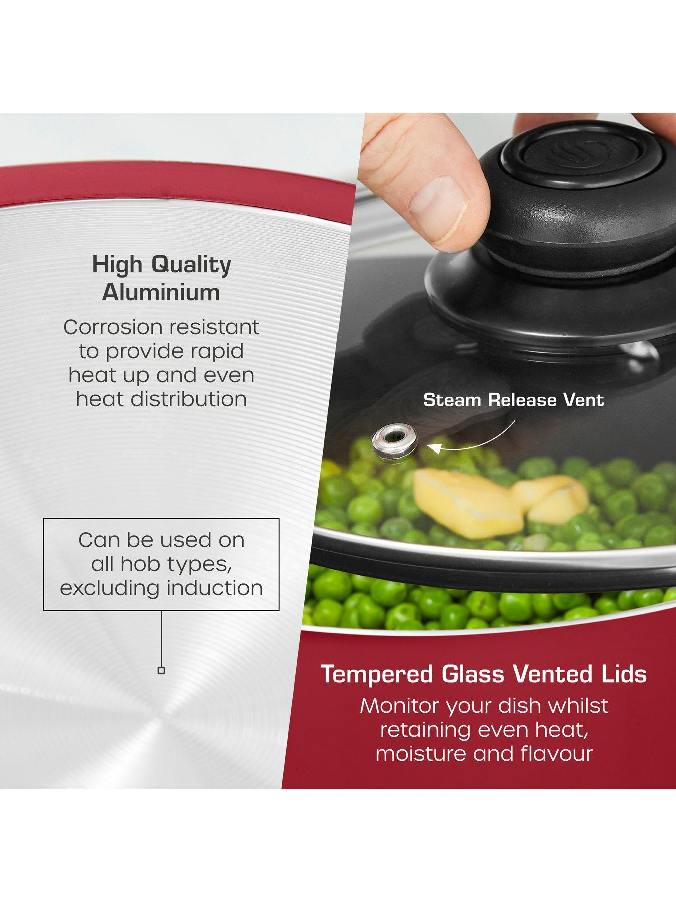 Image 4 of 7 of Swan Townhouse 14-Piece Pan and Kitchen Tool Set - Red