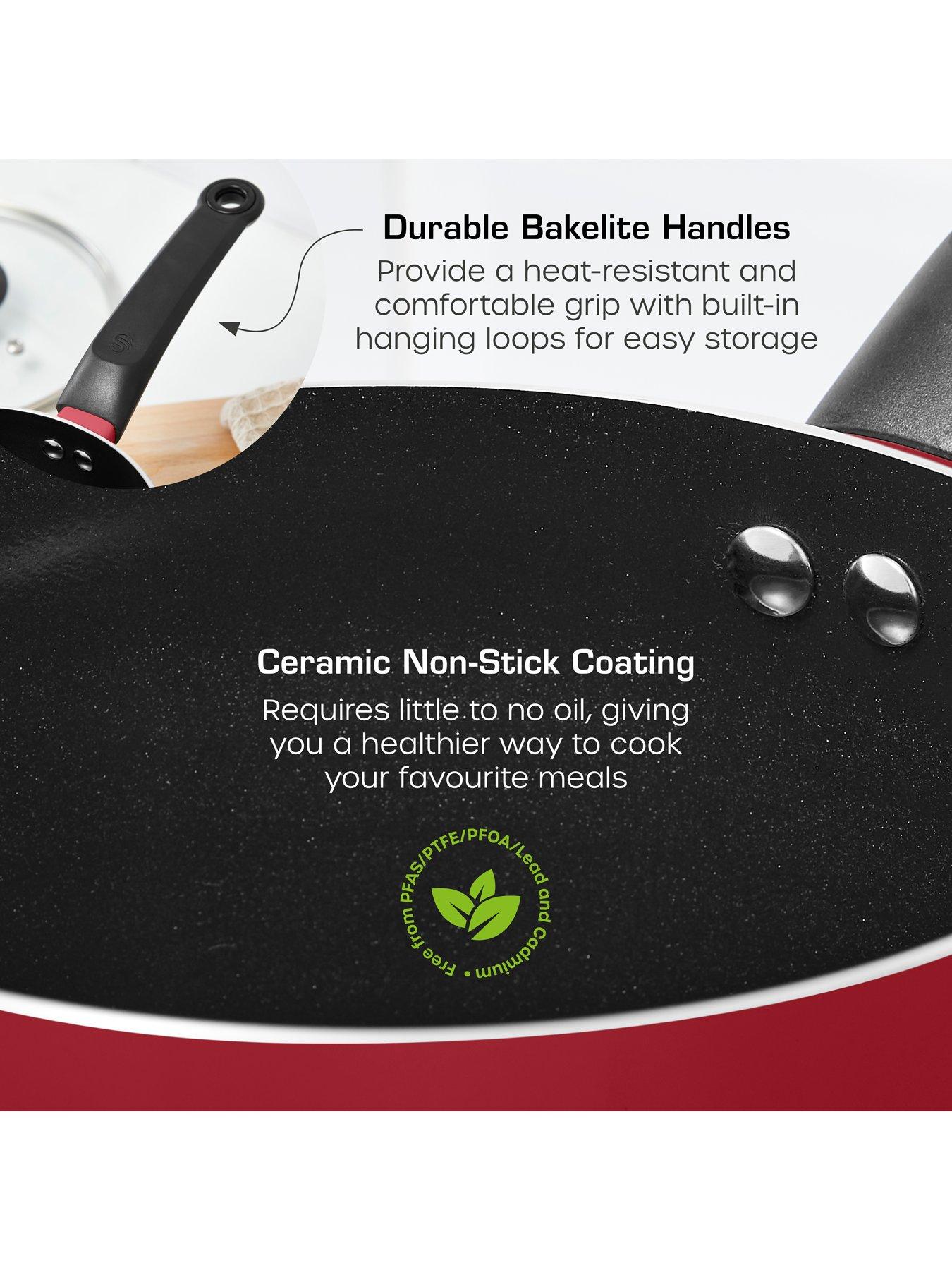 Image 5 of 7 of Swan Townhouse 14-Piece Pan and Kitchen Tool Set - Red