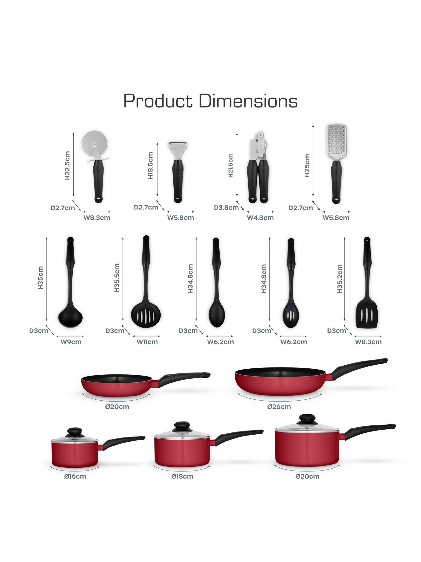 Image 7 of 7 of Swan Townhouse 14-Piece Pan and Kitchen Tool Set - Red