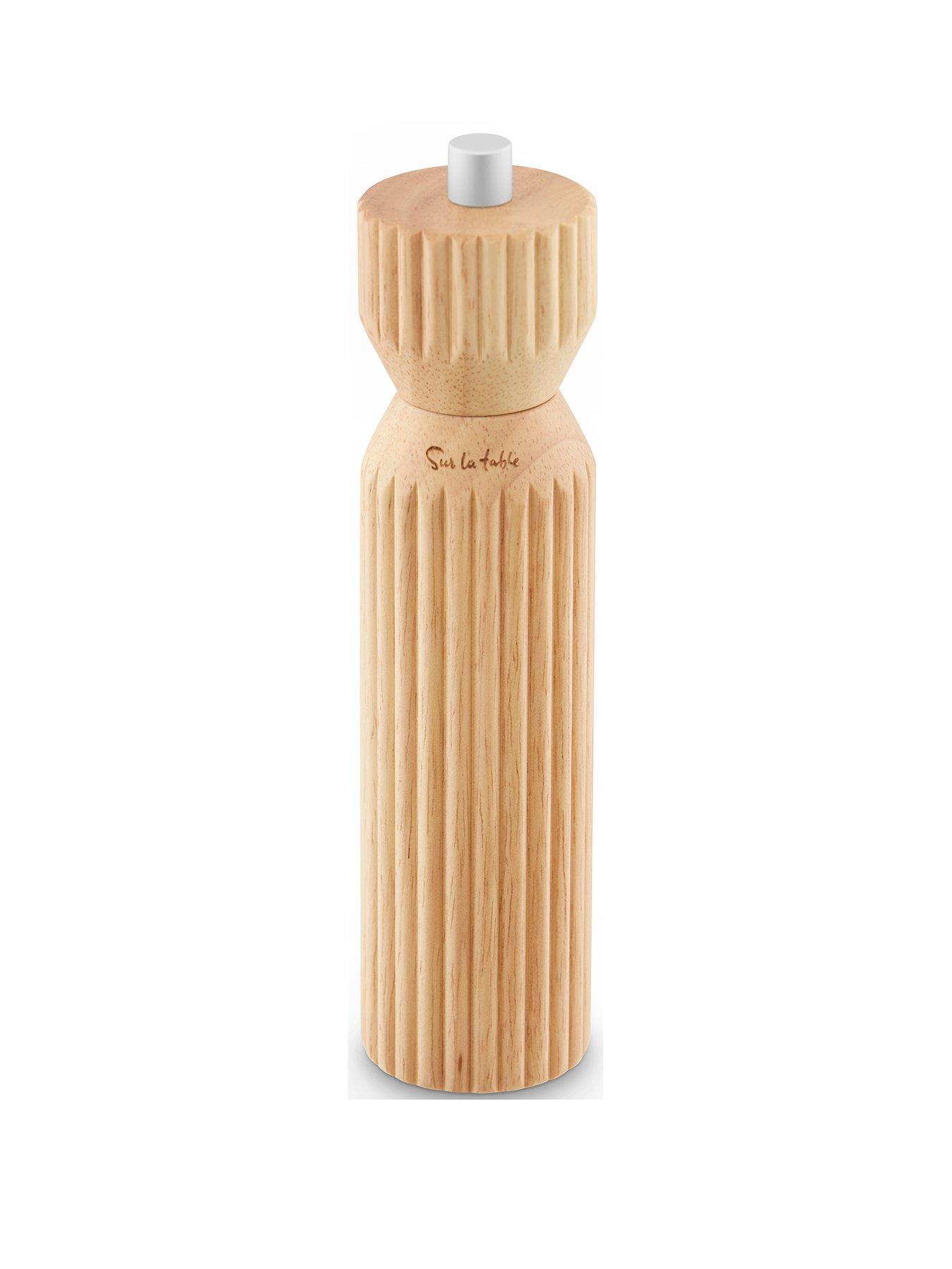 Image 2 of 7 of Sur La Table Fluted Hevea Wood Salt/Pepper Mill