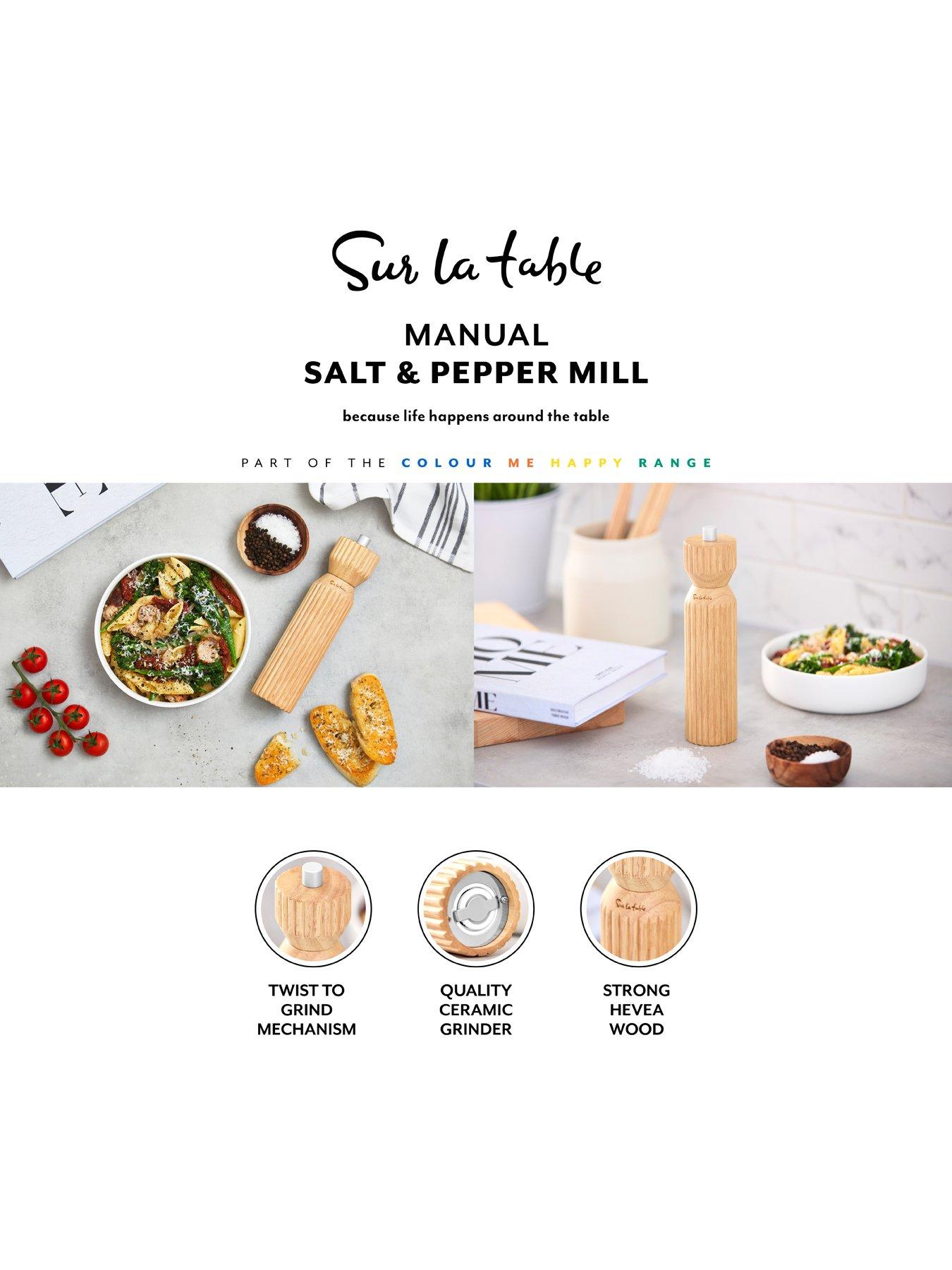 Image 3 of 7 of Sur La Table Fluted Hevea Wood Salt/Pepper Mill