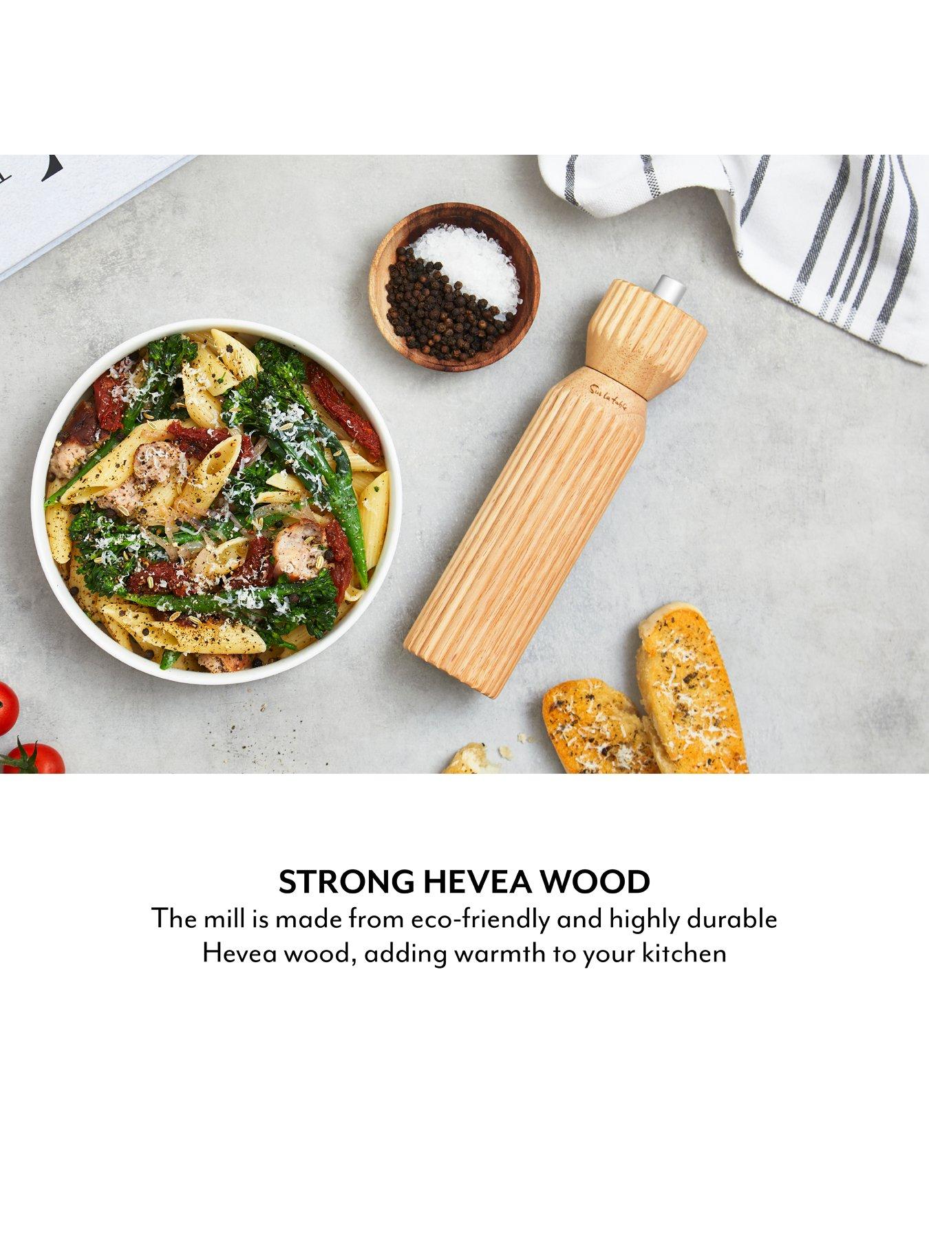 Image 6 of 7 of Sur La Table Fluted Hevea Wood Salt/Pepper Mill