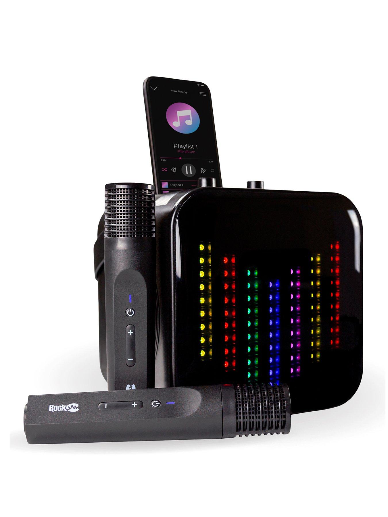 undefined RockJam Rechargeable Bluetooth Pixel Karaoke Machine with 2 Wireless Microphones