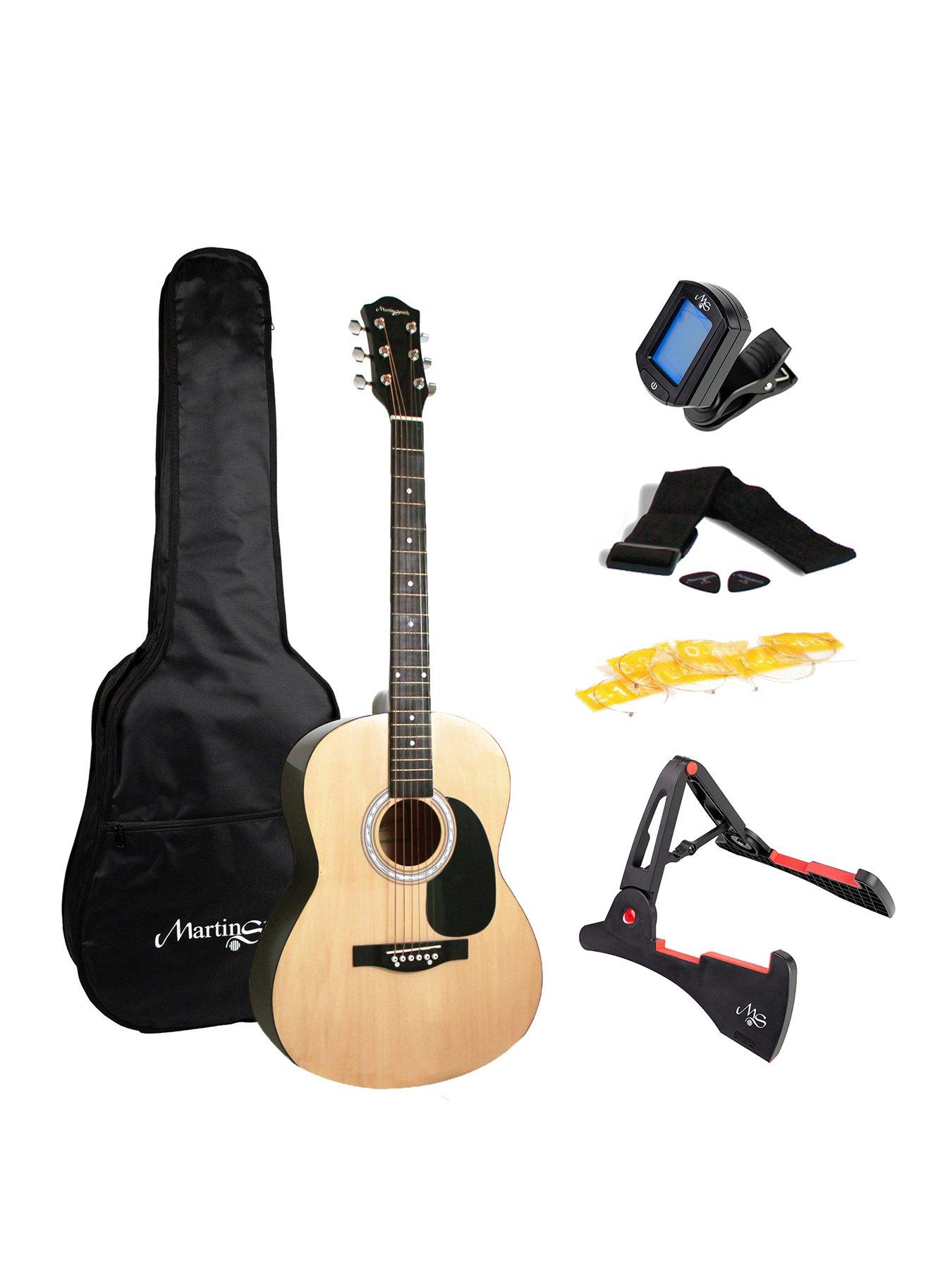 Image 1 of 7 of Martin Smith Martin Smith Acoustic Guitar Kit with Full-Size Guitar, Stand, Tuner, Bag, Strap, Plectrums, Spare Strings &amp; Lessons