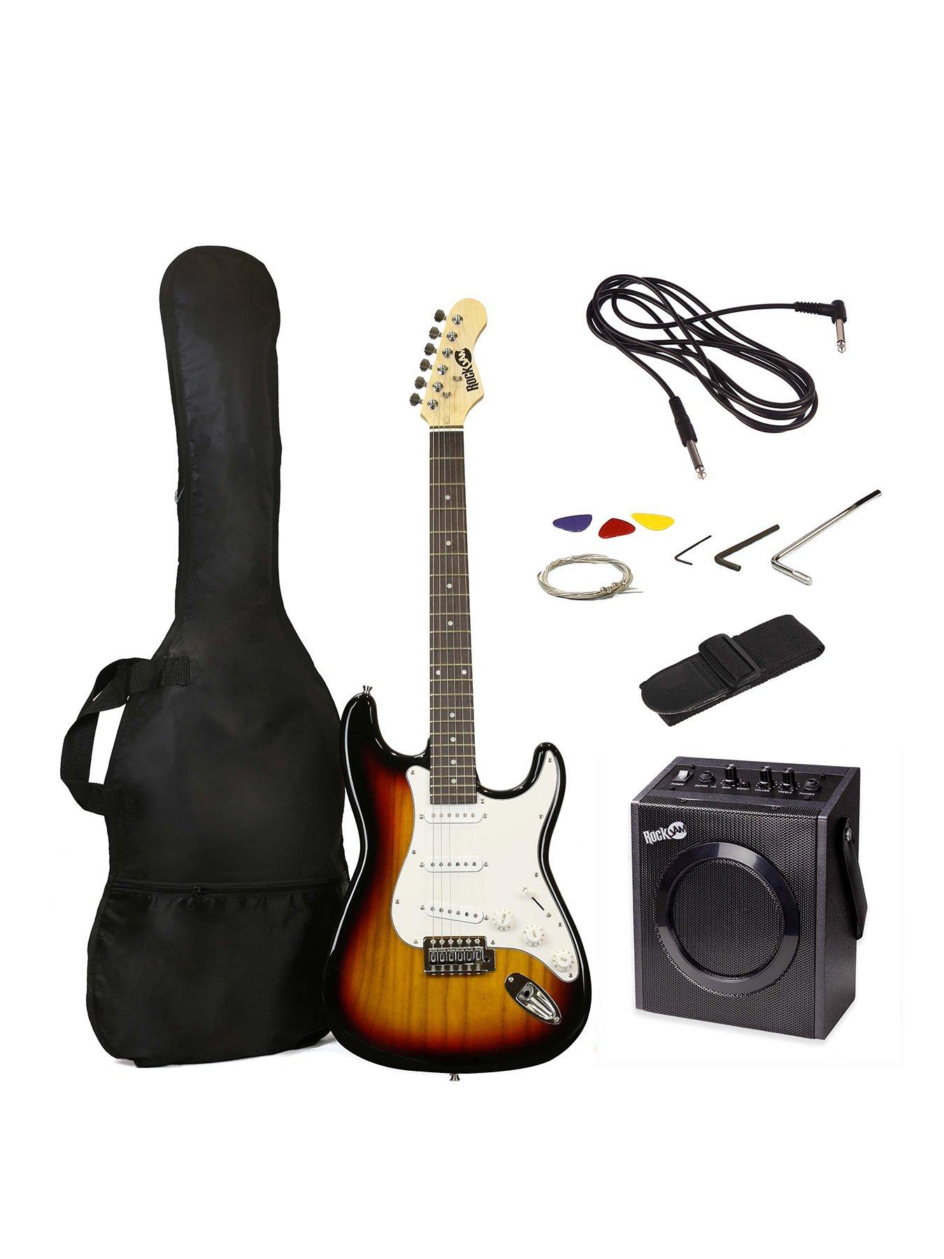 rockjam-rockjam-full-size-electric-guitar-kit-with-10-watt-guitar-amp-lessons-strap-gig-bag-picks-whammy-lead-and-spare-strings