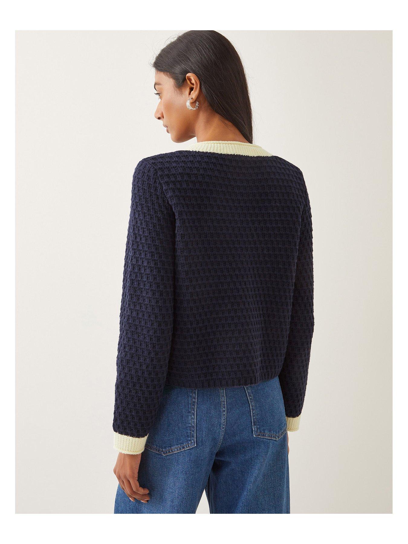 Image 2 of 4 of Monsoon Nancy Knitted Jacket - Navy