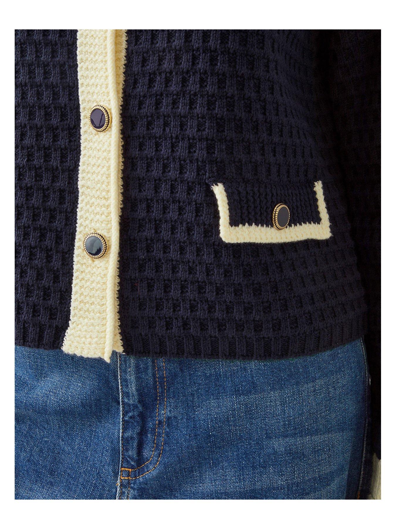Image 3 of 4 of Monsoon Nancy Knitted Jacket - Navy