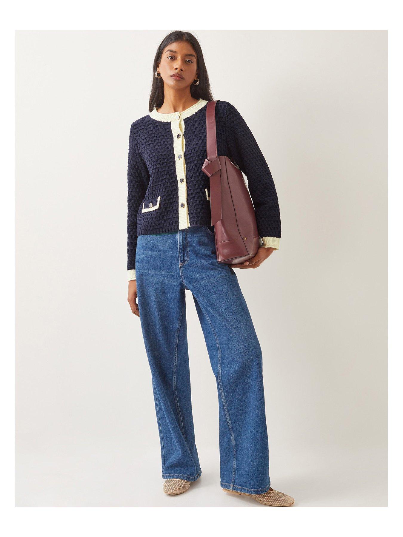 Image 4 of 4 of Monsoon Nancy Knitted Jacket - Navy