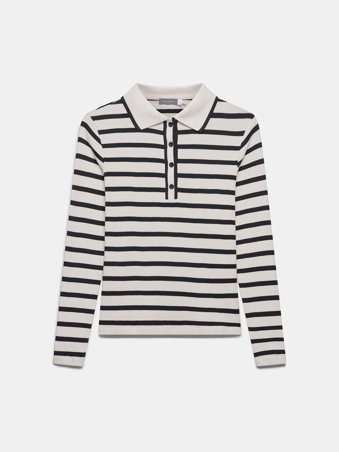 mint-velvet-neutral-striped-polo-shirt-beigedetail