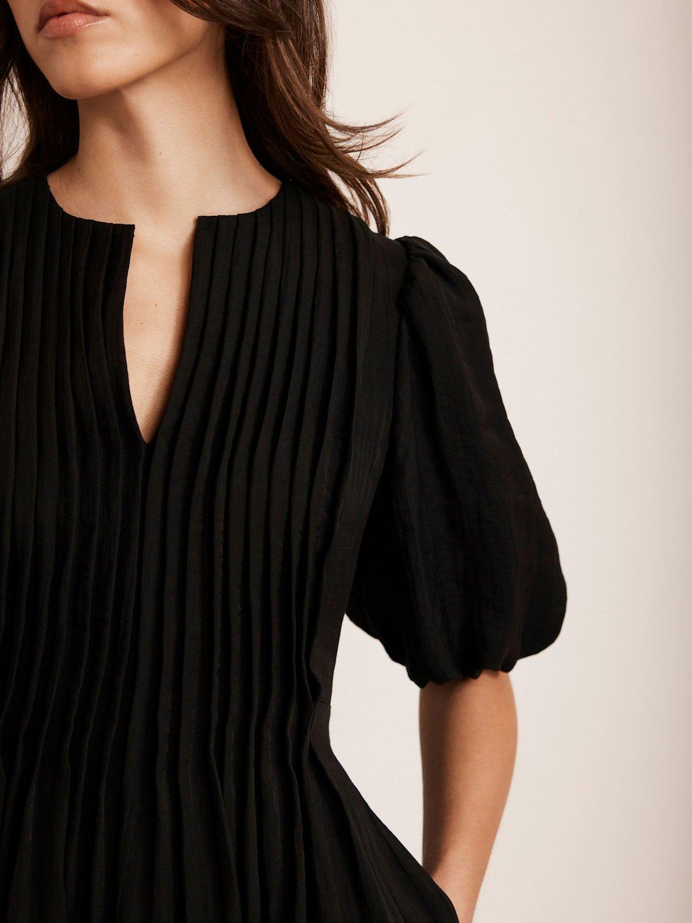 mint-velvet-puff-sleeve-midi-dress-blackoutfit
