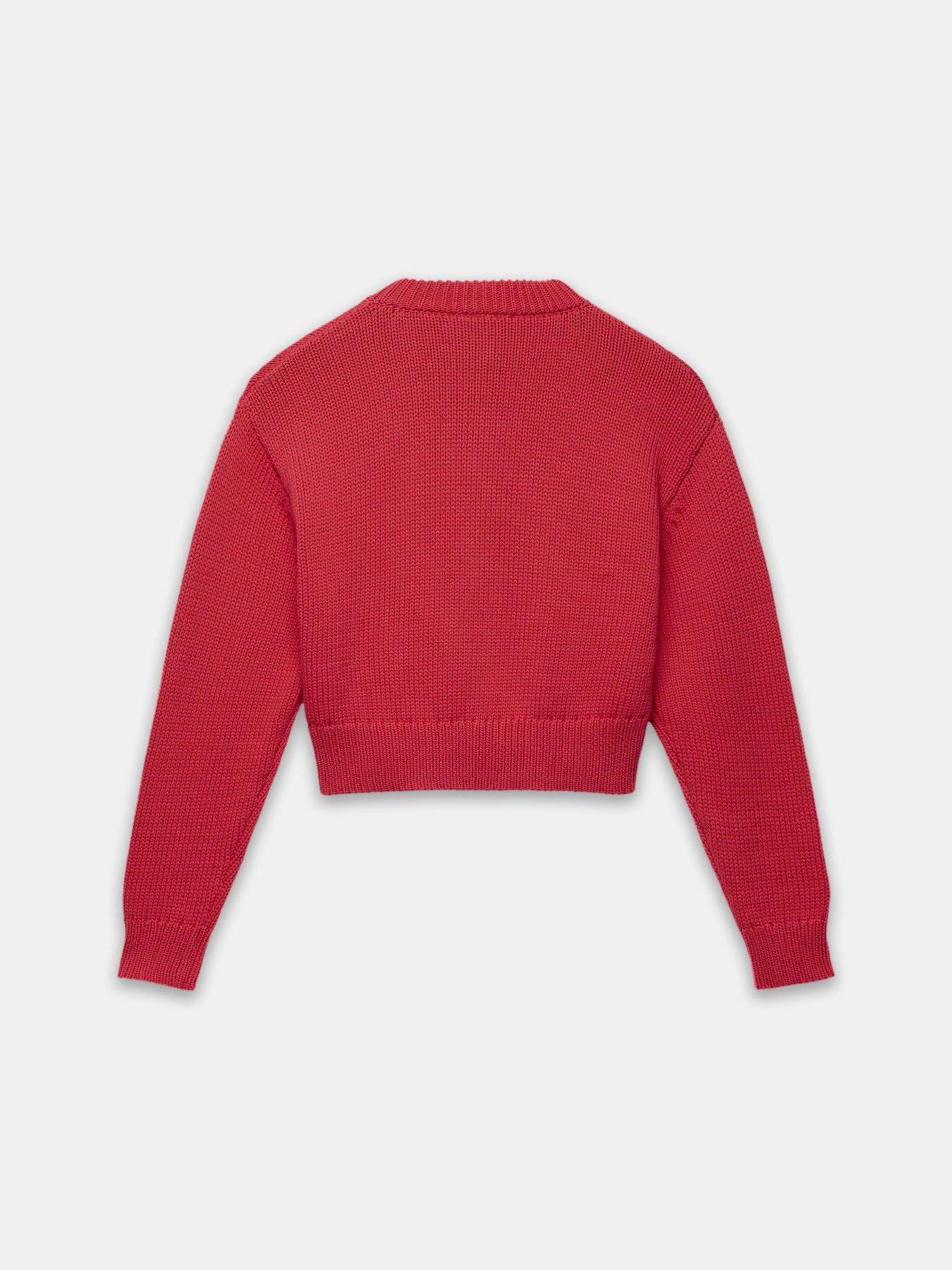 Image 6 of 6 of Mint Velvet Cotton Fitted Cardigan - Red
