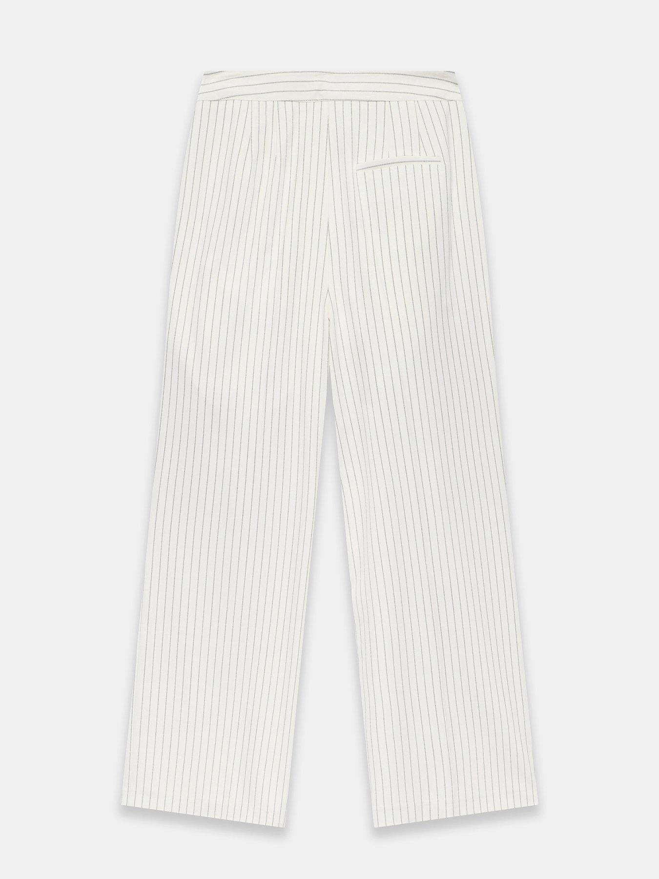 Image 5 of 5 of Mint Velvet White Pinstripe Tailored Trousers - Cream