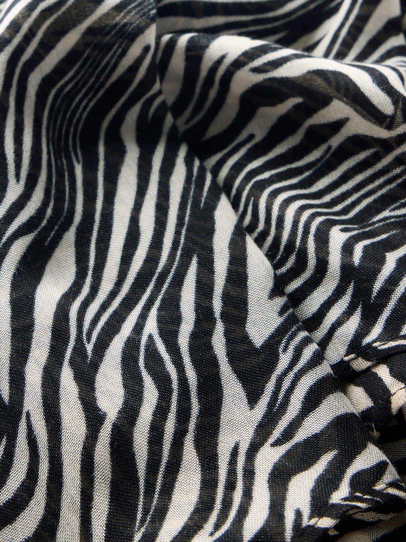 Image 4 of 4 of Mint Velvet Zebra Print Lightweight Scarf - Cream