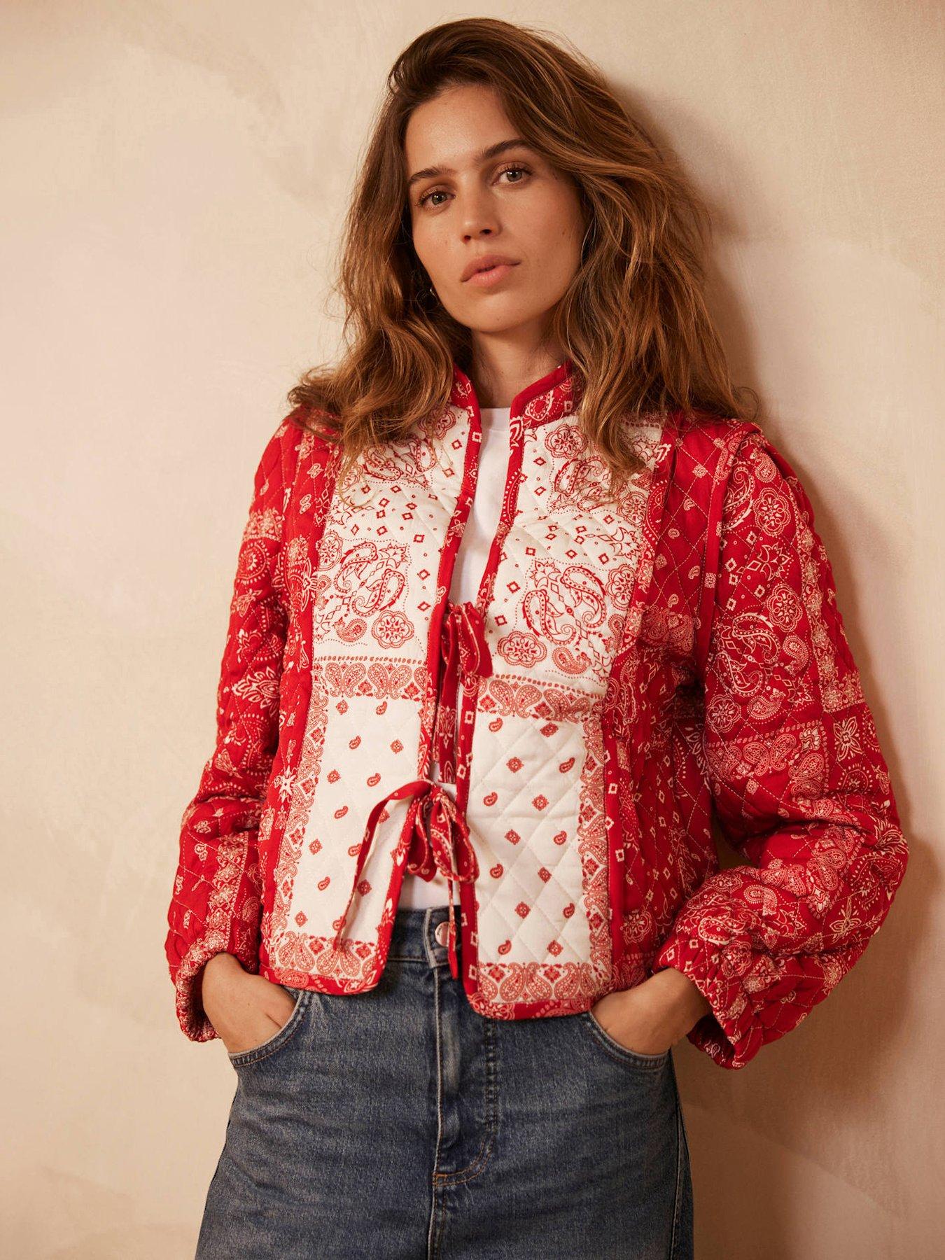 undefined Paisley Print Quilted Jacket - Red