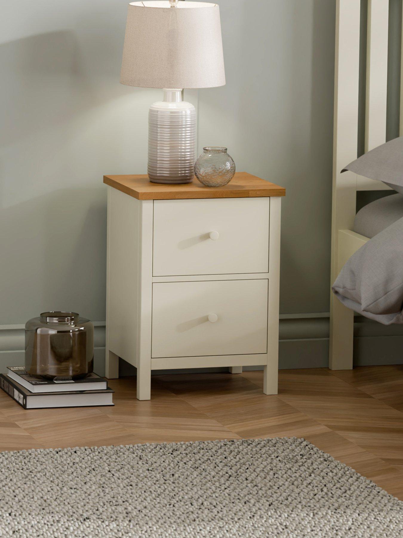 Julian Bowen Coxmoor 2 Drawer Bedside - Contains Solid Oak