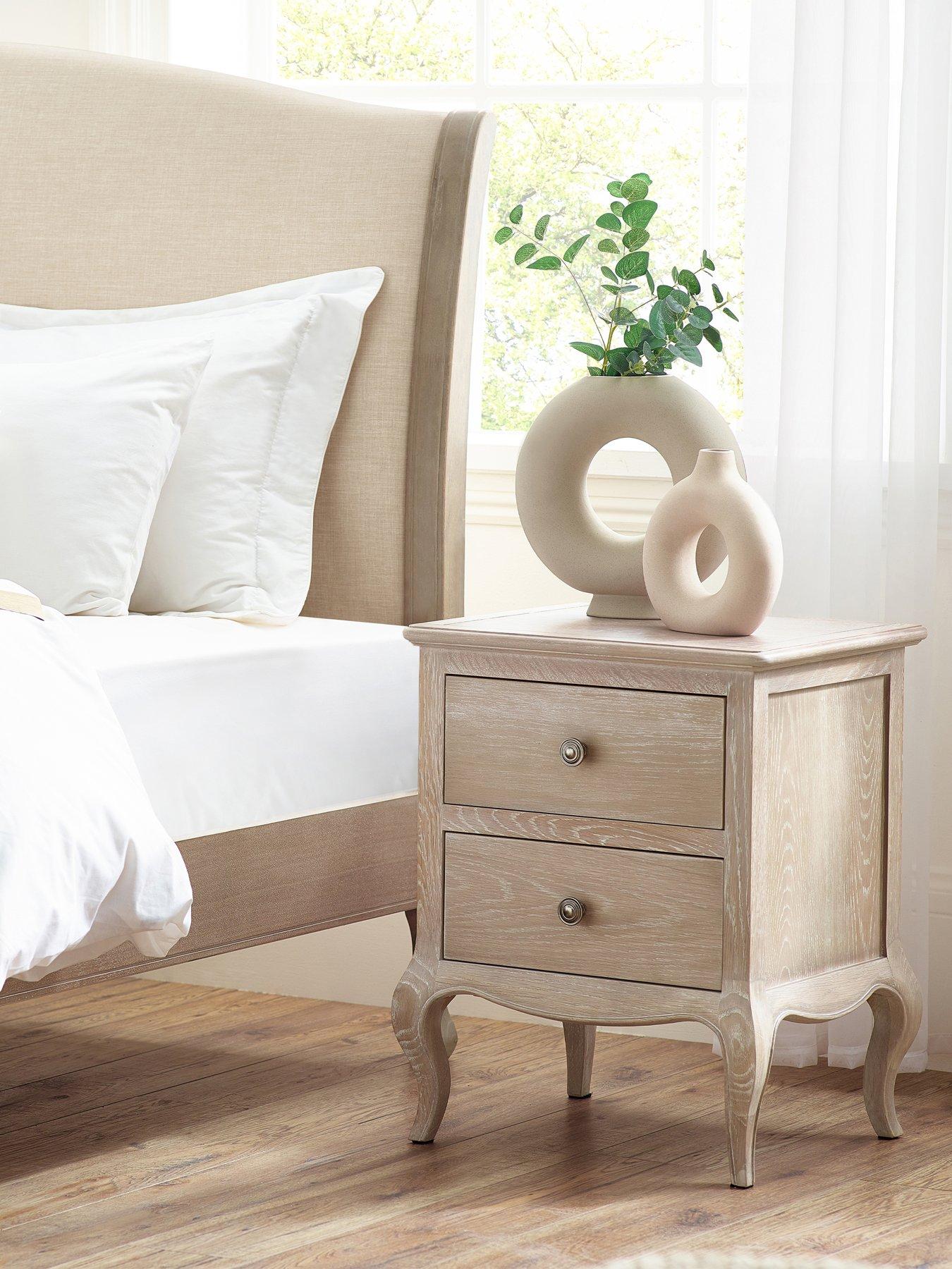 Julian Bowen Camille Ready Assembled 2 Drawer Bedside Table - Contains Solid Oak