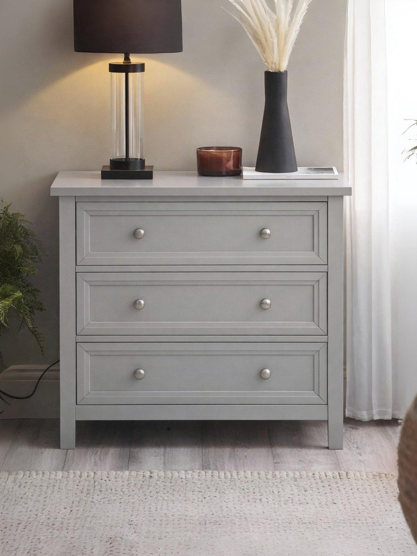 Julian Bowen Maine 3 Drawer Wide Chest - Dove Grey